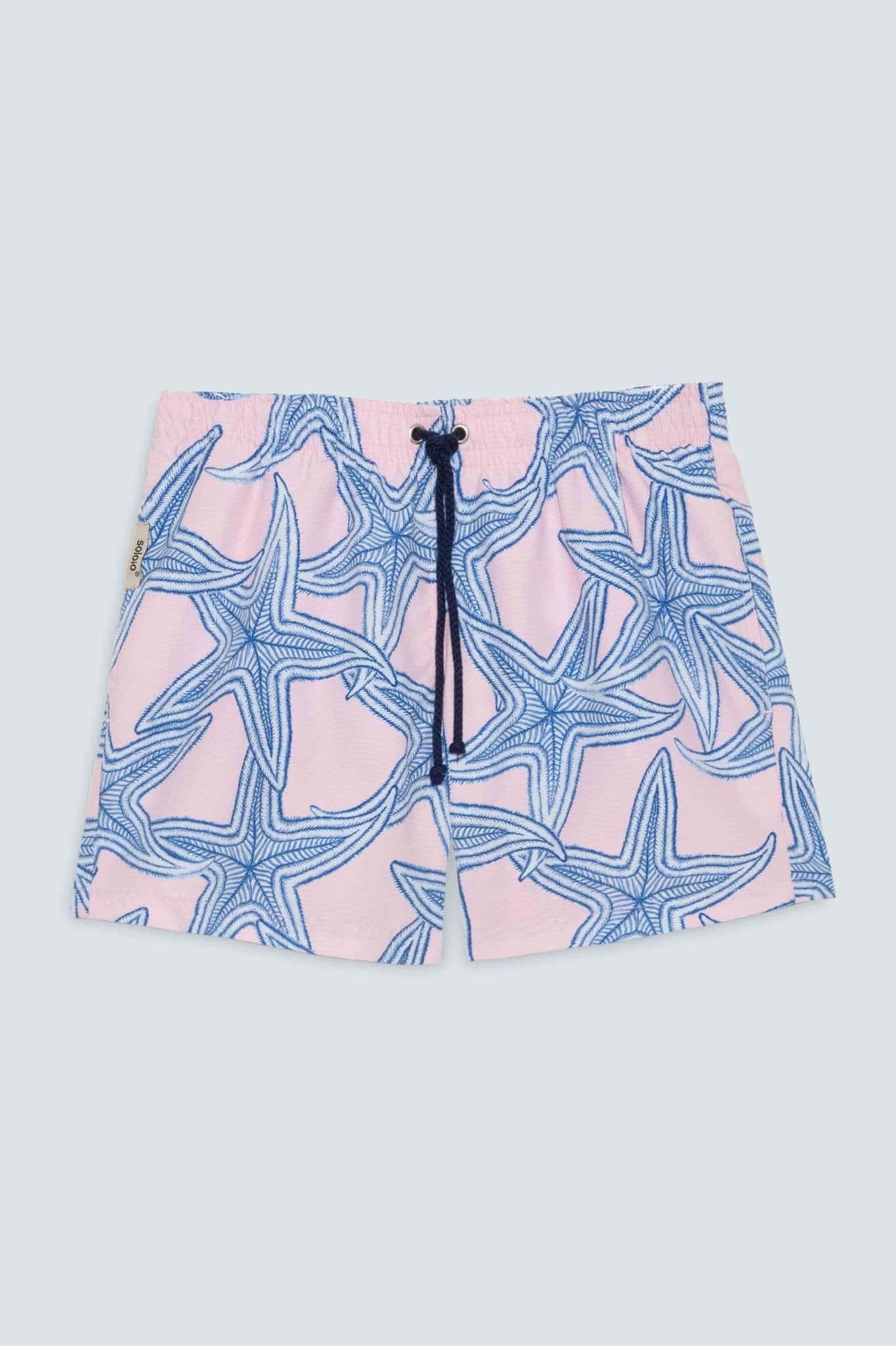 Men's pink star swim trunk