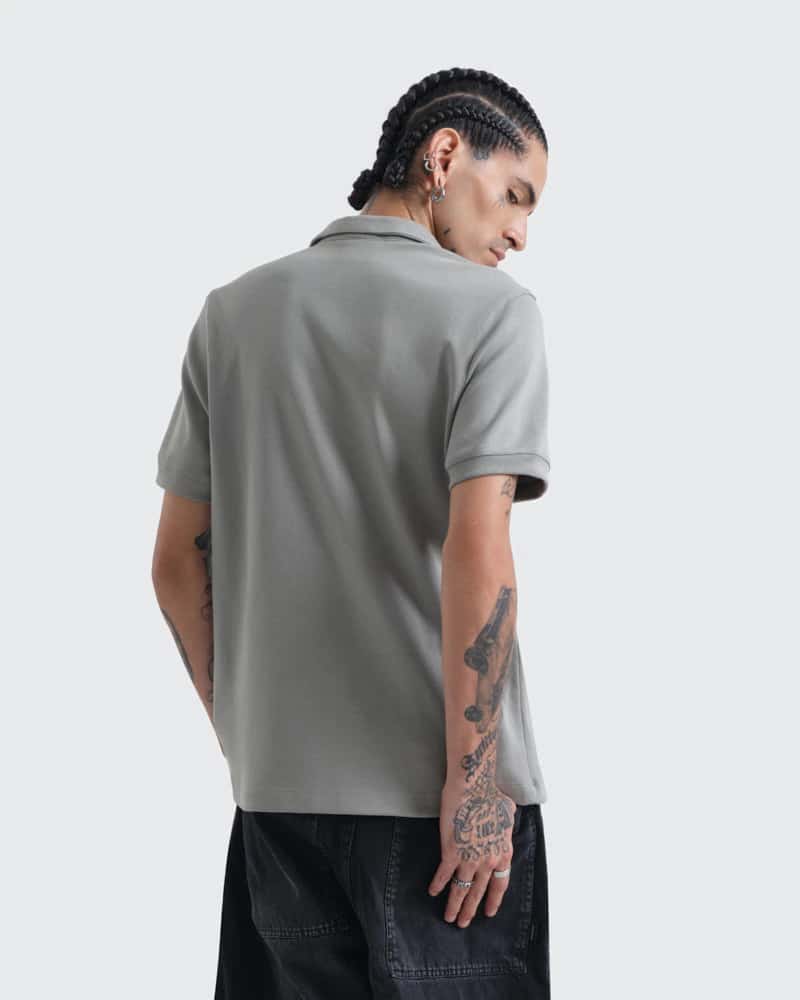 Polo Relaxed Fit Gris Cemento - miniatura 3