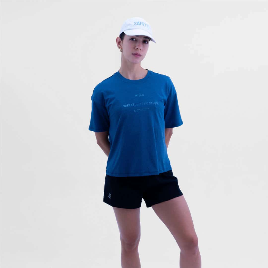 CAMISETA LIFESTYLE MANGA CORTA ROAM OVERSIZE BLUE PARA MUJER - miniatura 4