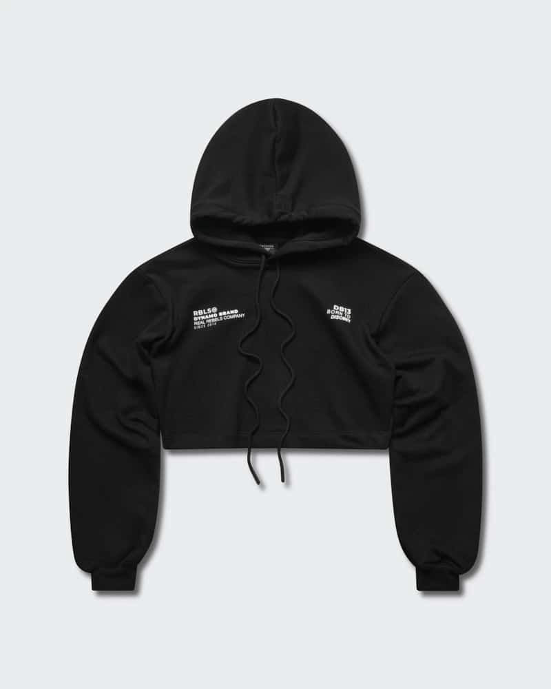 Crop Hoodie Negro Rebels - miniatura 4
