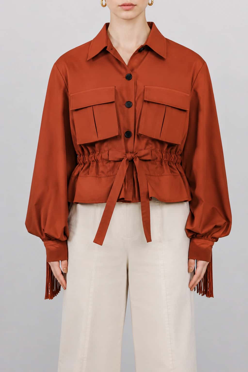 CHAQUETA SAHARIANA CON MACRAME - miniatura 3