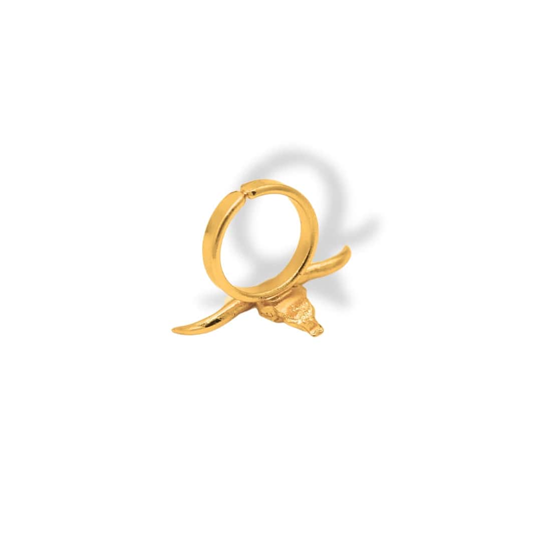 Anillo con cráneo bovino grande - miniatura 3