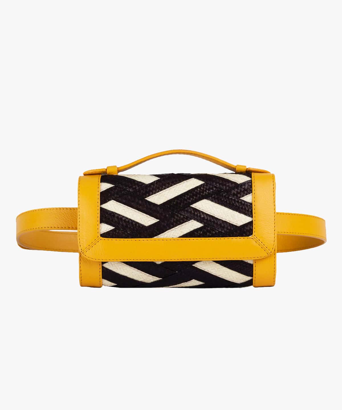 Zenu Belt Bag in Raffia and Leather