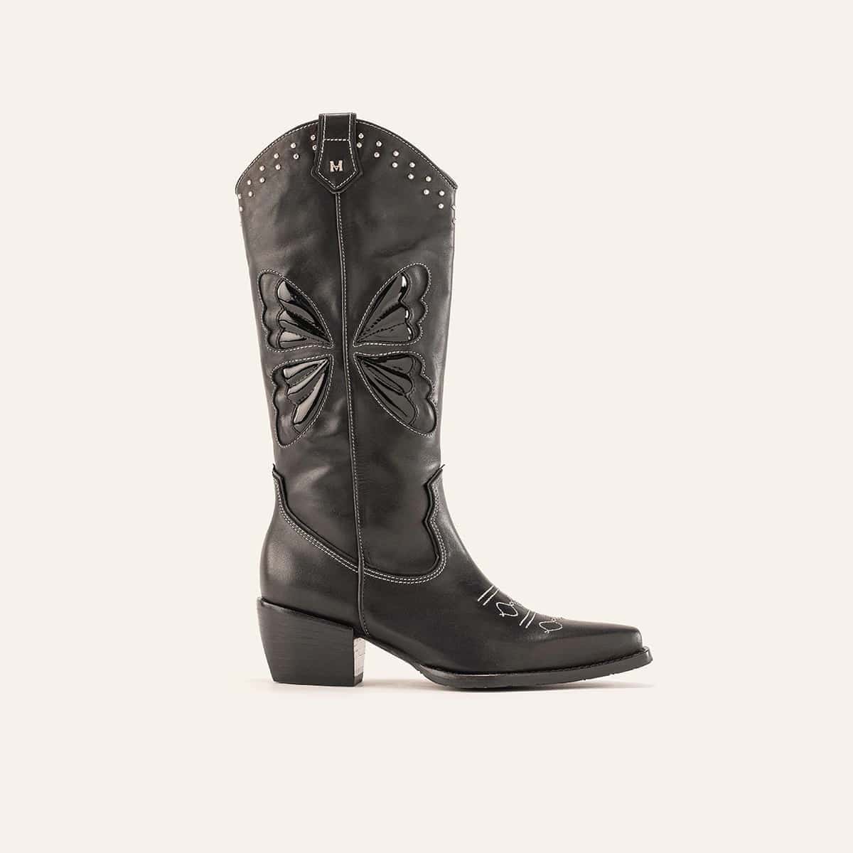 Botas Jerez Caña Alta Negro Glamour