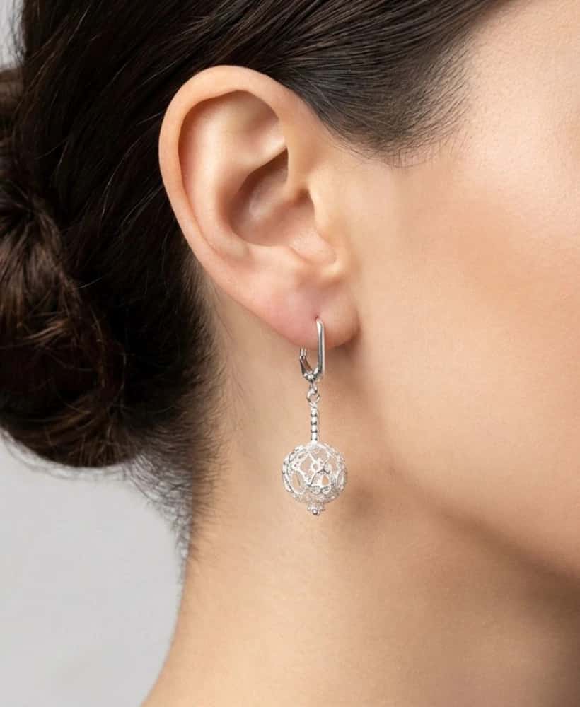 Arete Esfera en Filigrana plata