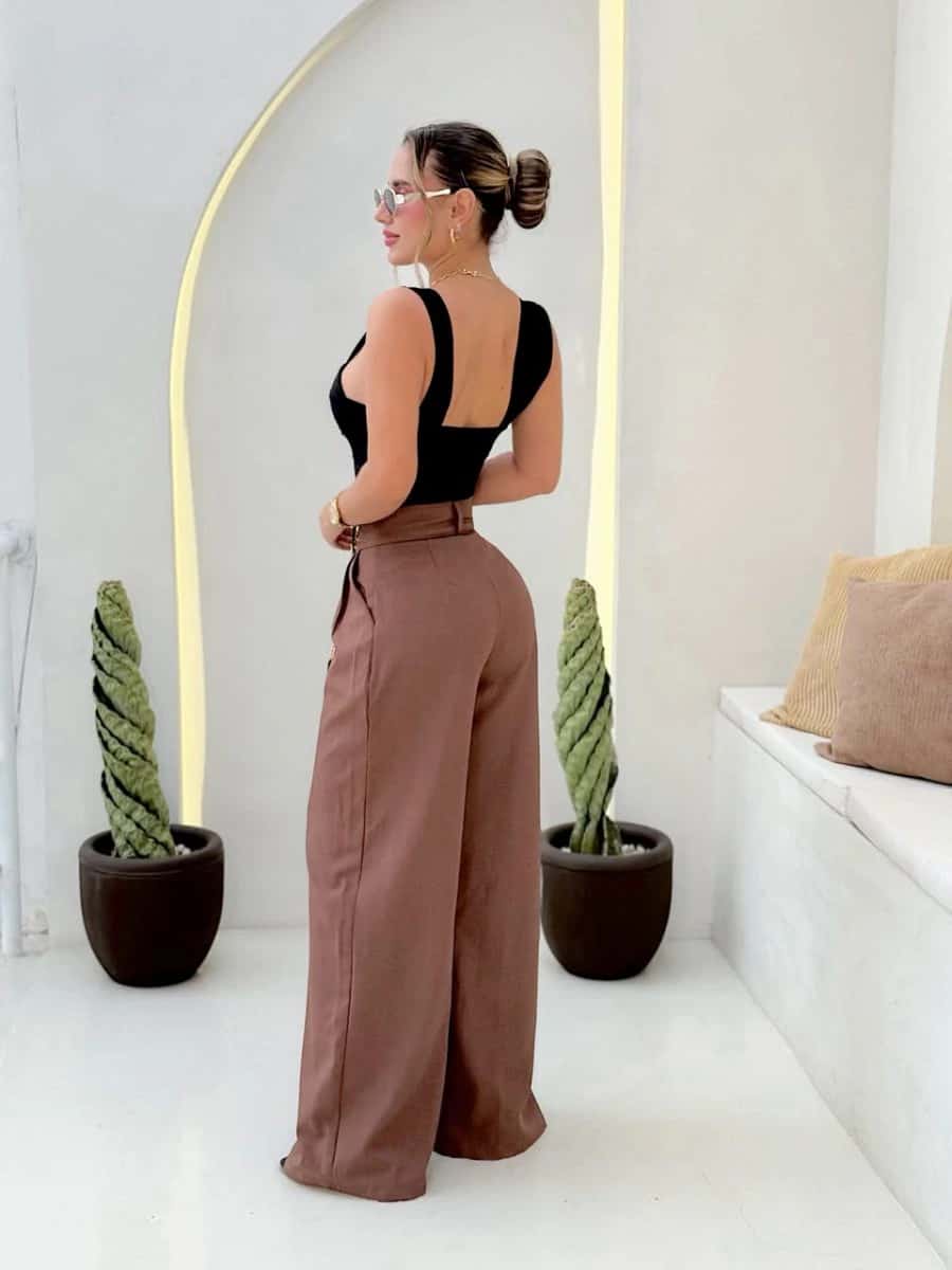 Pantalon coni (mocca) - miniatura 2