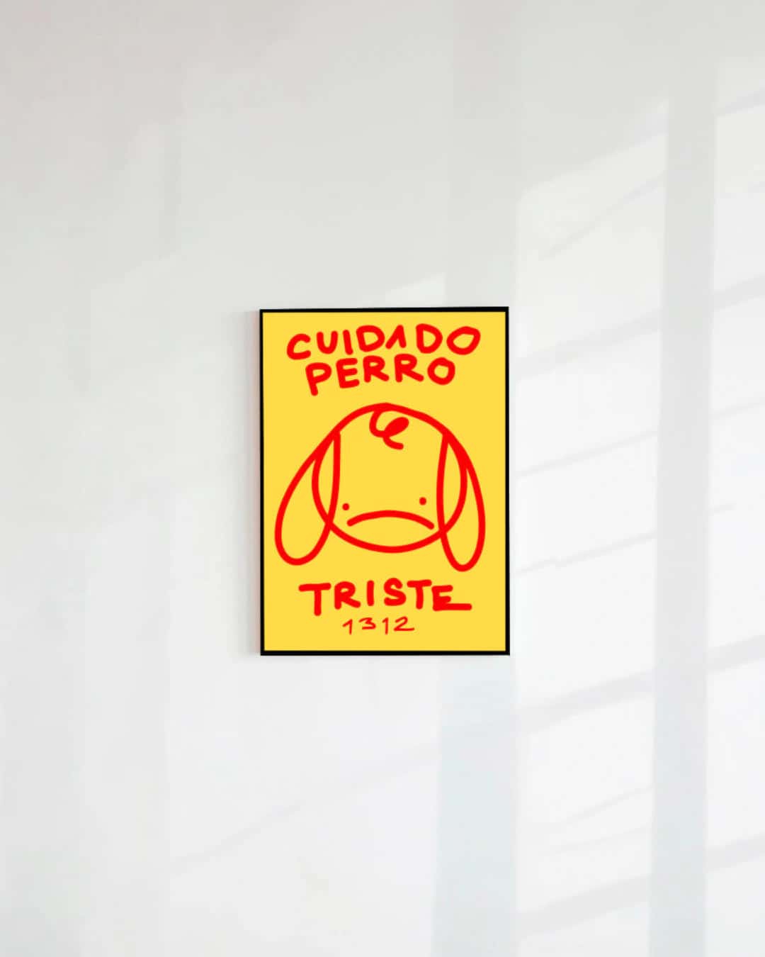 POSTAL CUIDADO PERRO TRISTE AMARILLO (PAPEL 220GR)