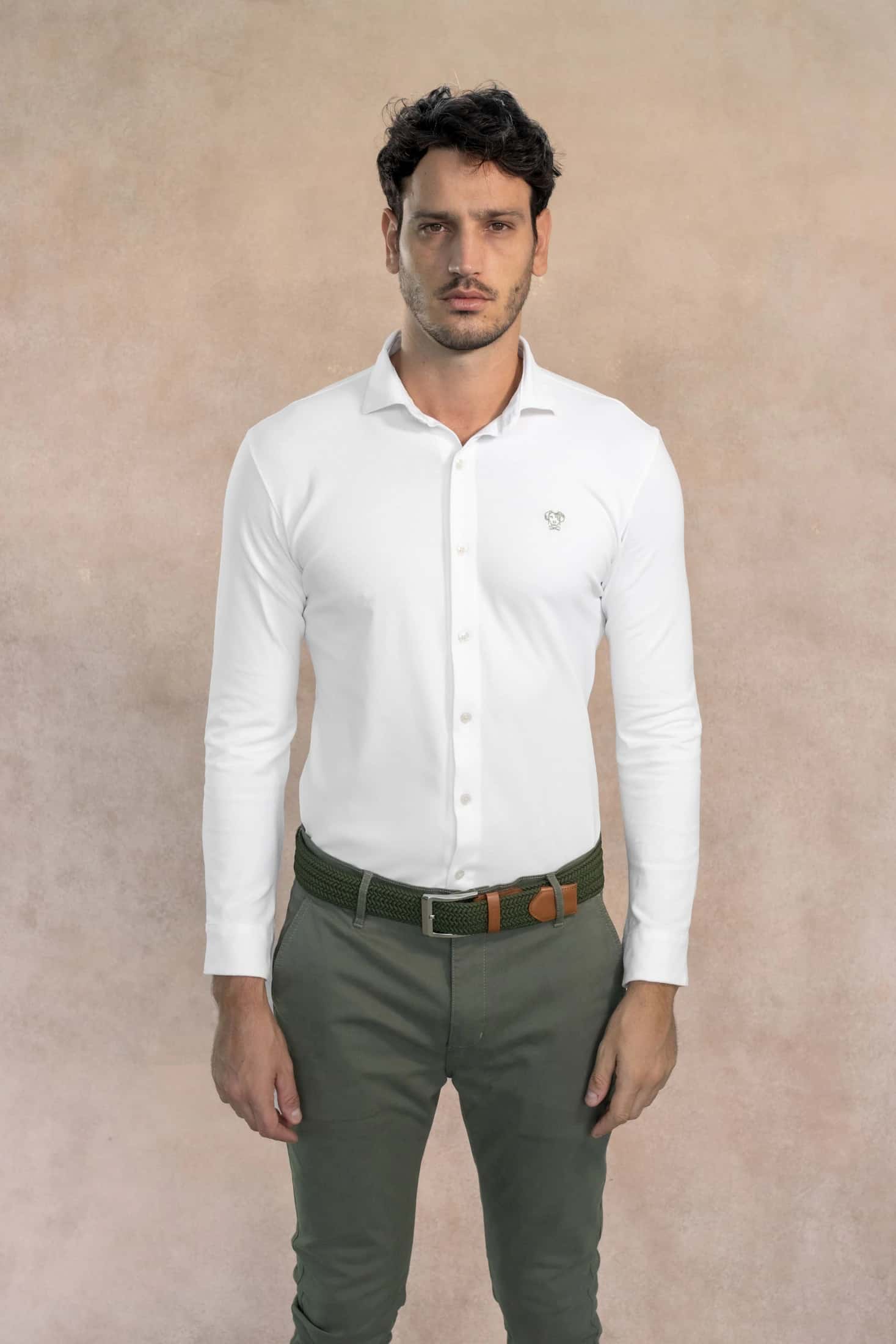 Camisa Antimanchas Piqu  Ivory