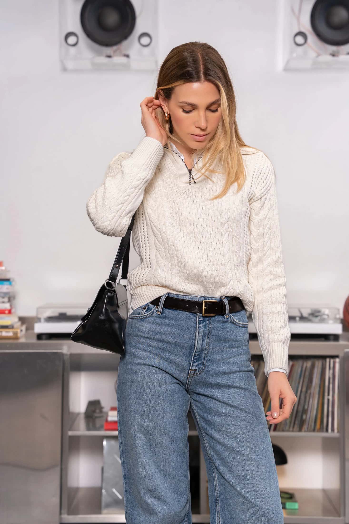 Suéter Halfzip Dalia Mujer Marfil - miniatura 4