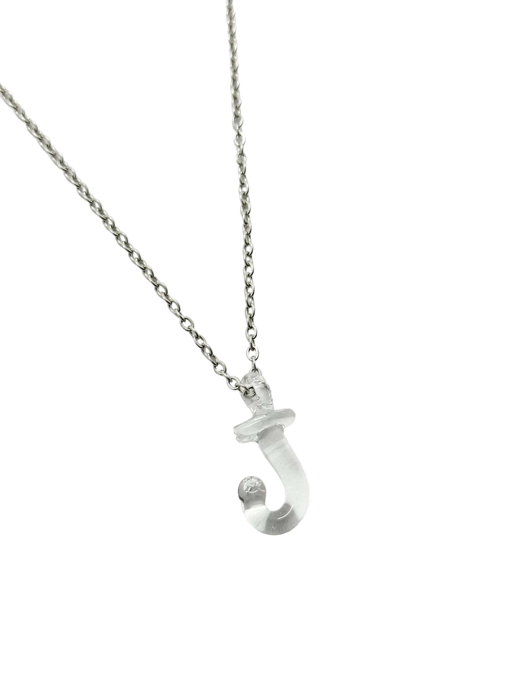 clear glass necklace 1 letter - miniatura 17