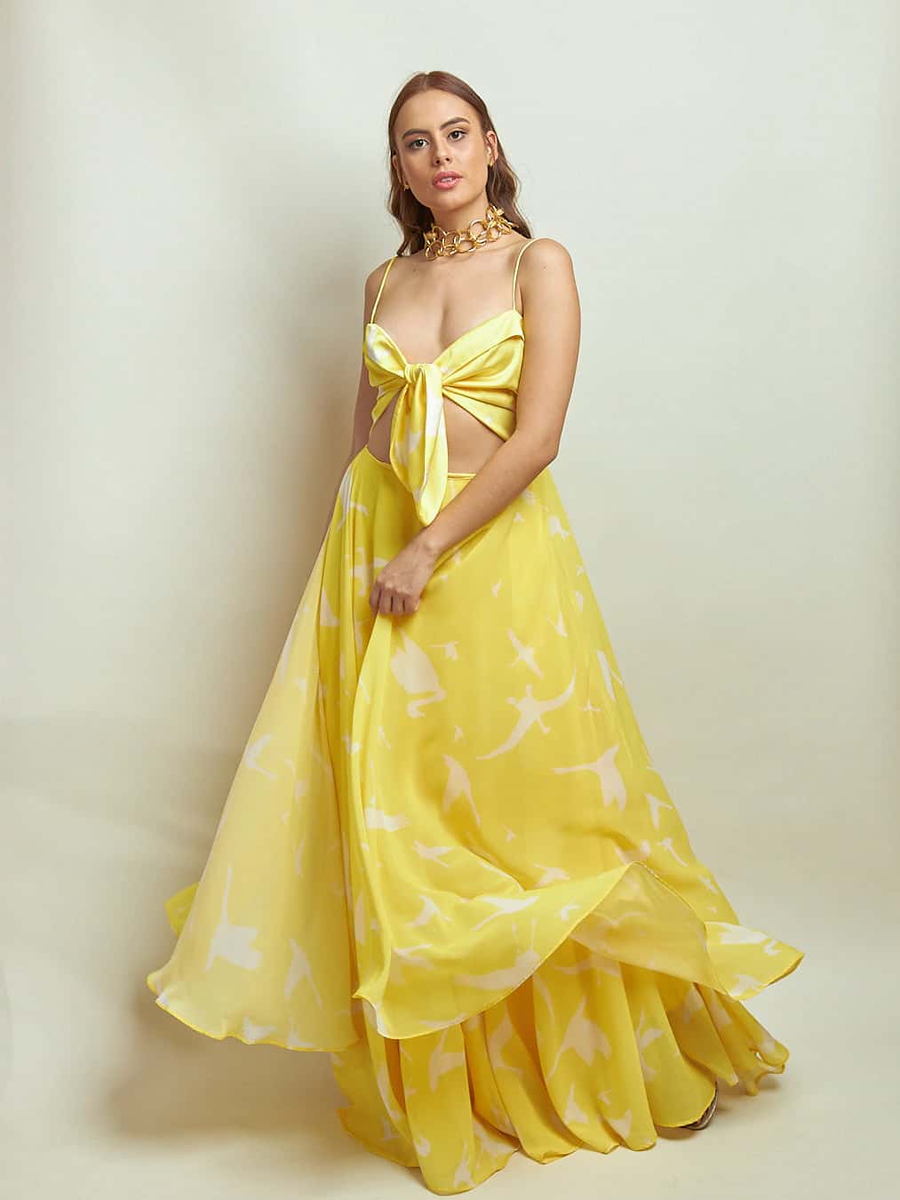 Vestido Gil Gaviotas Amarillas Estampado - miniatura 4