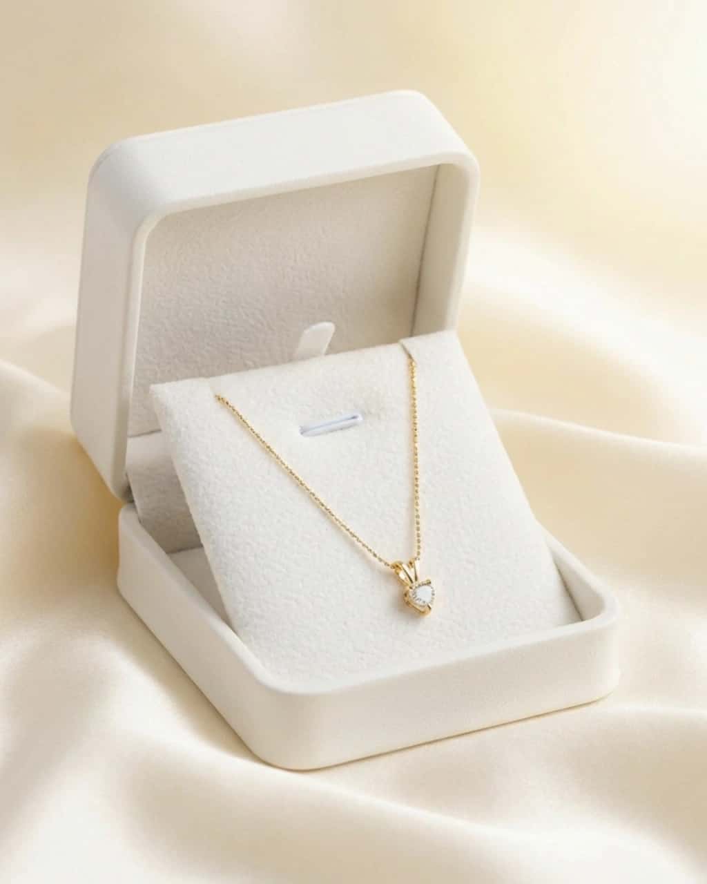 Cadena con Dije Diamante corazón Oro 18K