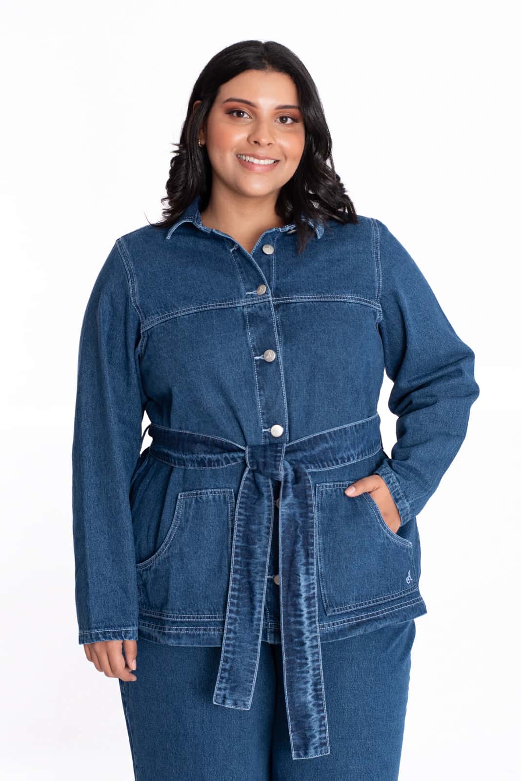 Chaqueta Denim Azul Medio