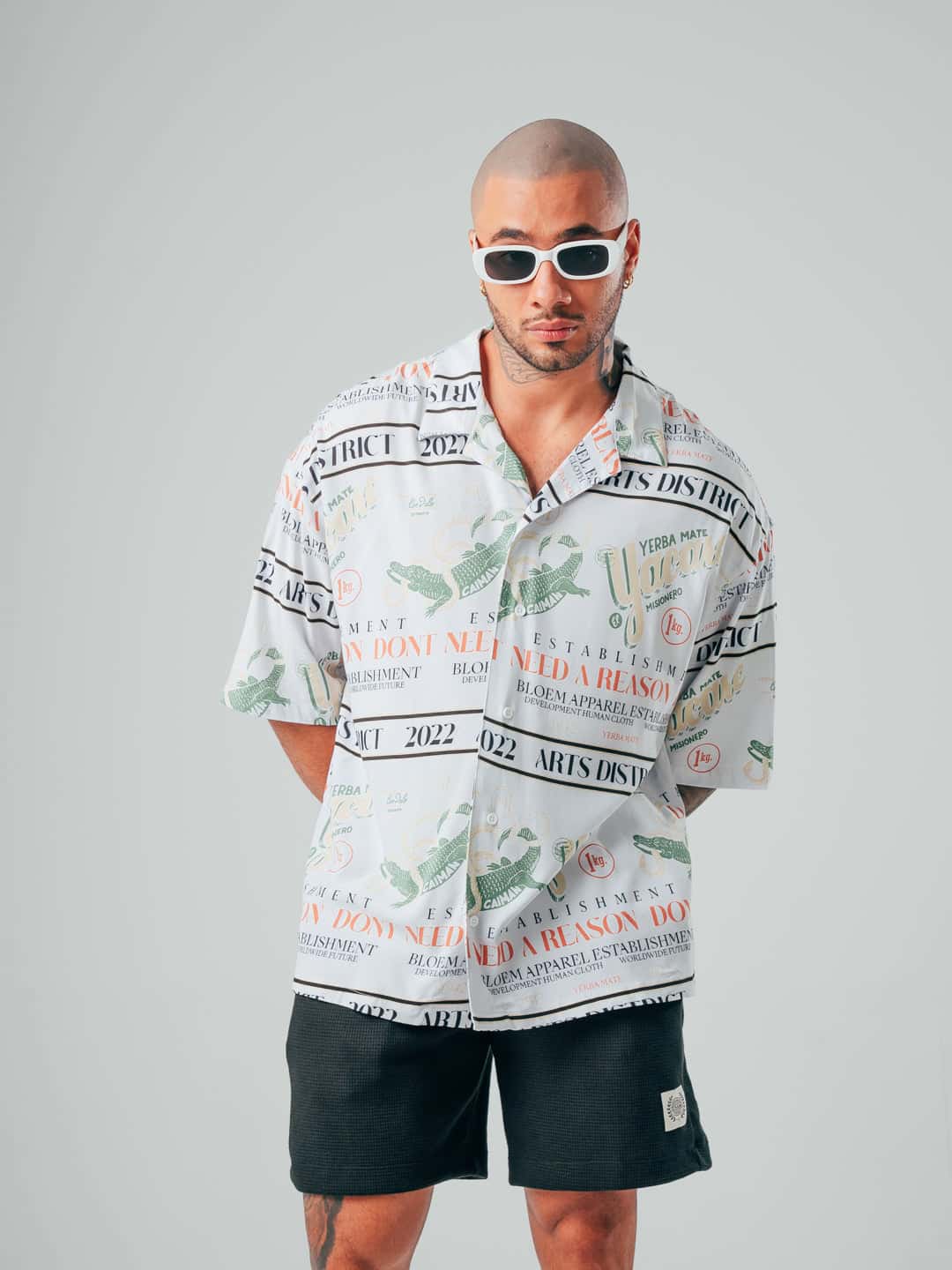 Camisa Para Hombre Oversize Crudo Caiman - miniatura 5