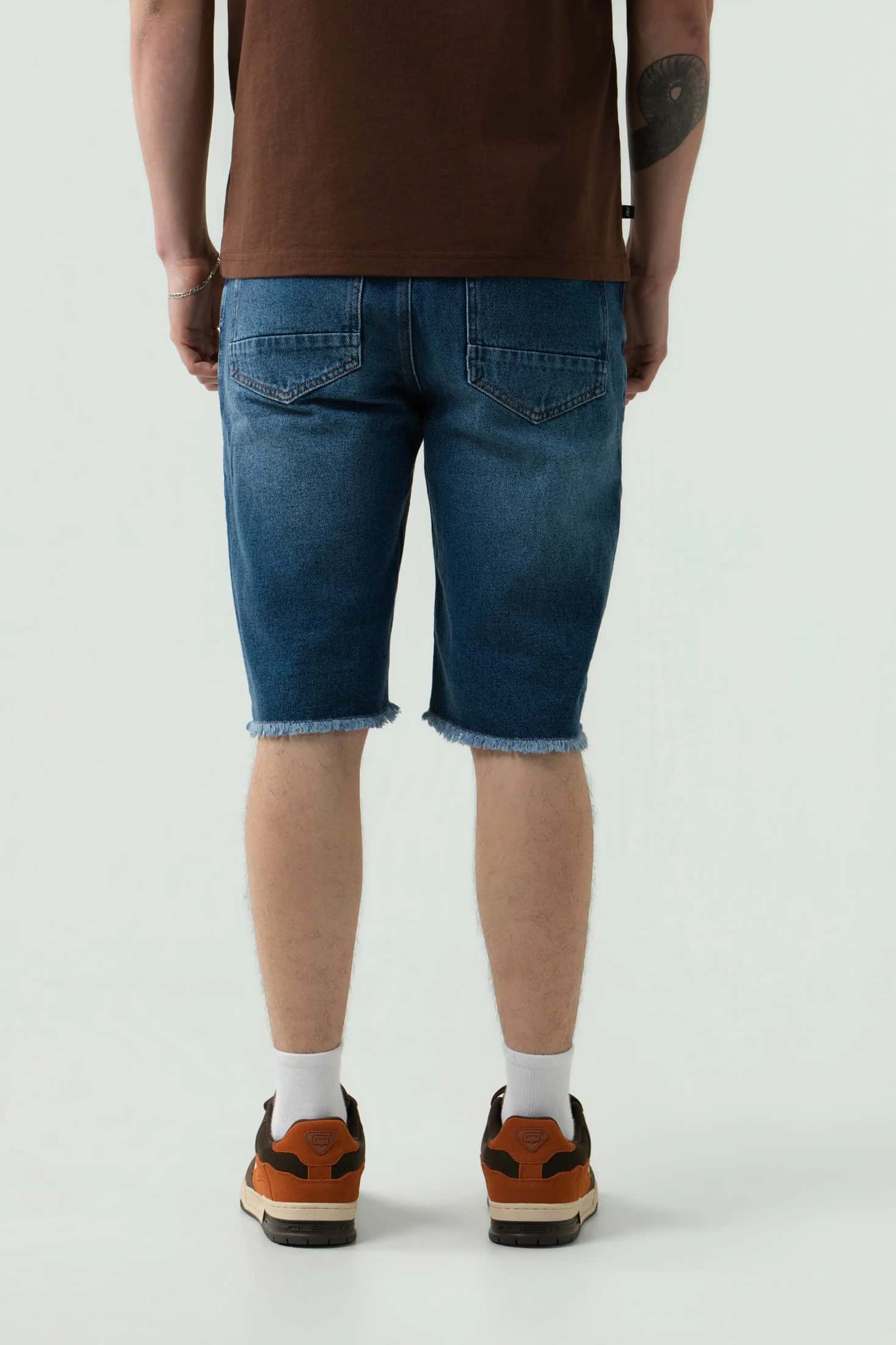 Bermuda Denim QST Raw Edge - Azul Medio - miniatura 6
