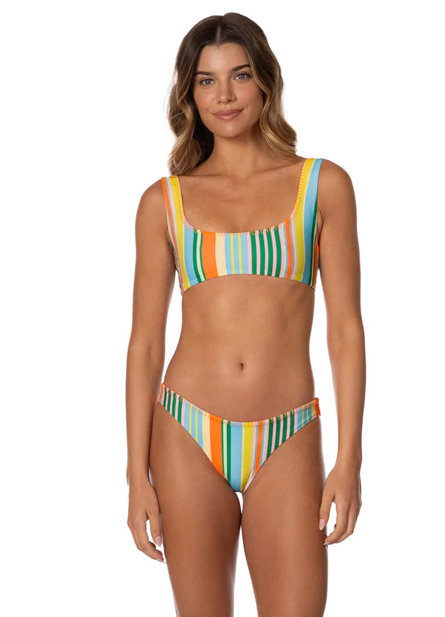 Maaji Deep Sea Lines Danna Long Line Bralette Bikini Top