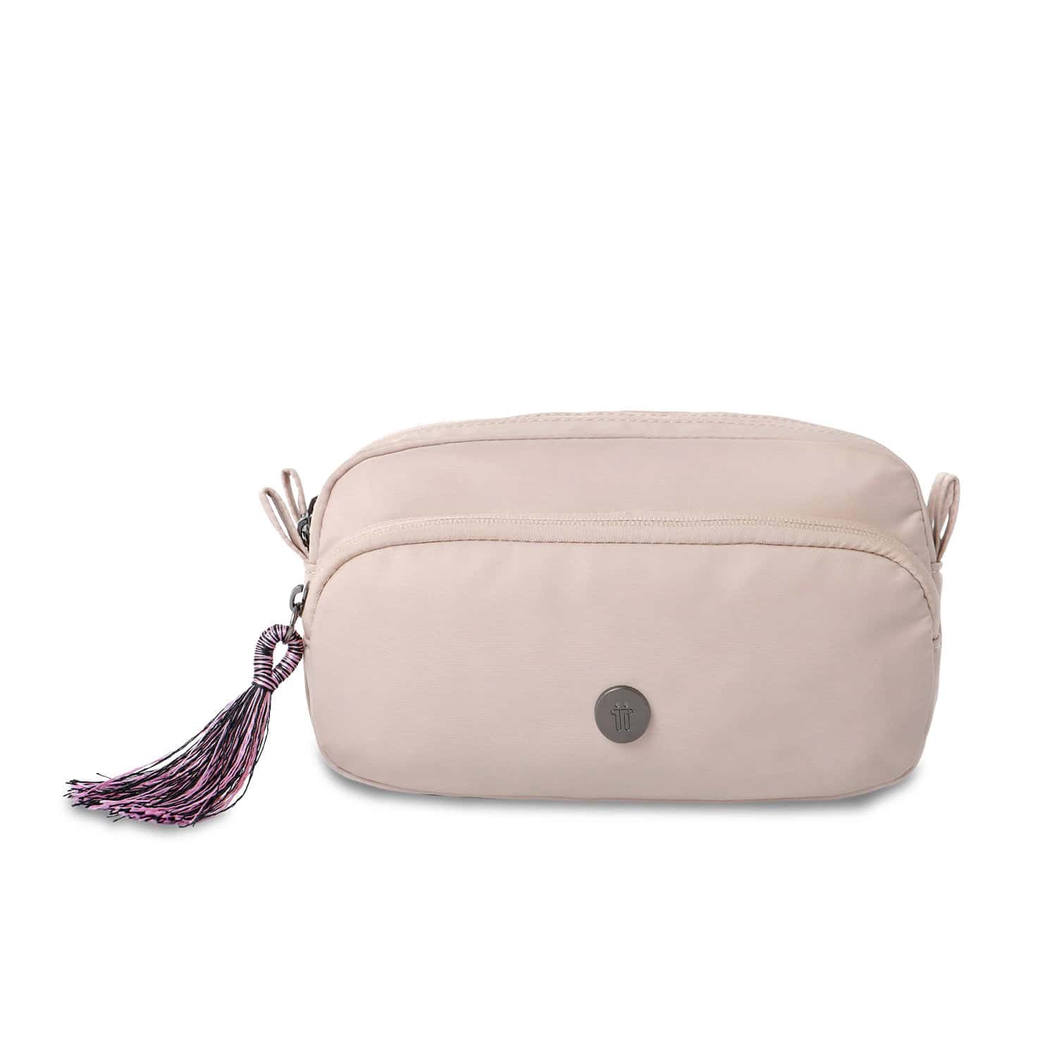 Cosmetiquera Multiuso Corneana Grande Beige/Morada