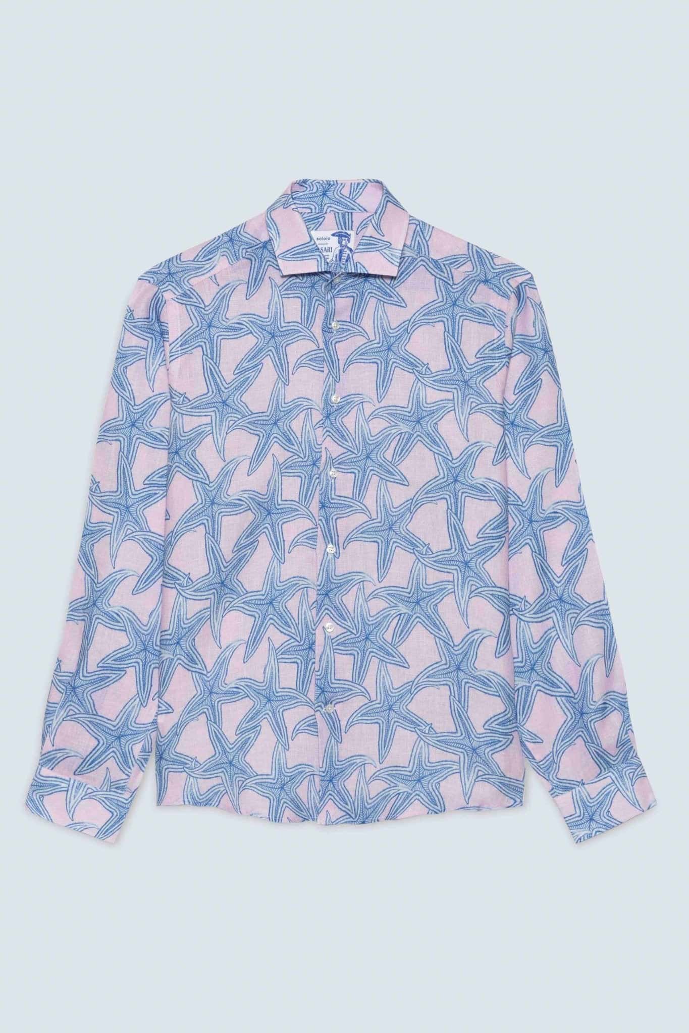 Men's linen shirt pink stella
