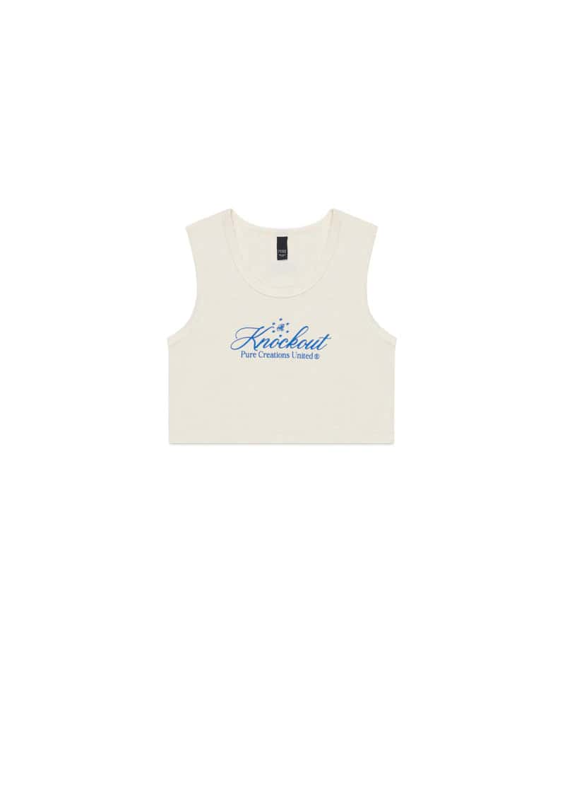 knockout white crop top
