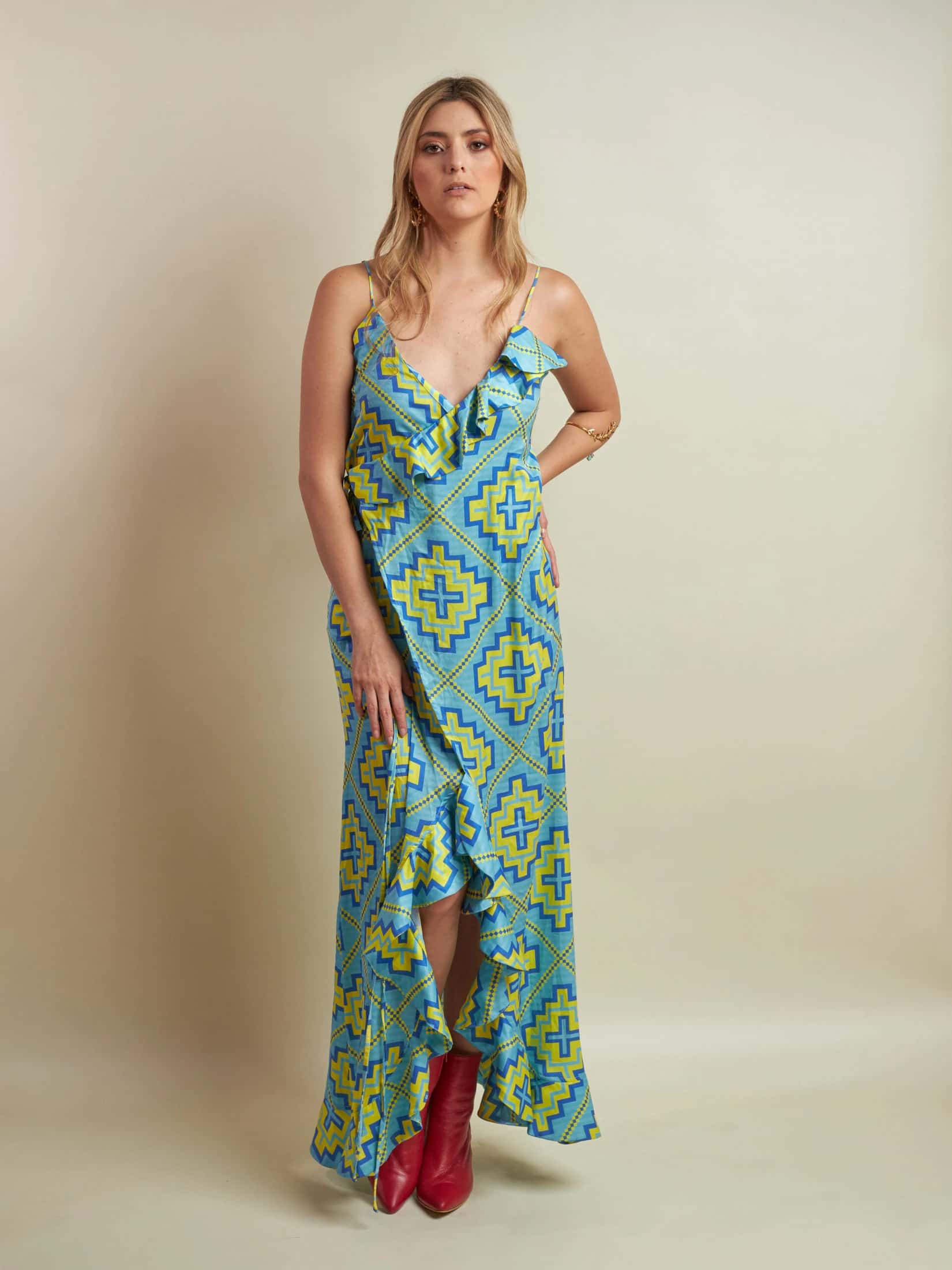 Vestido Samiko Rombos Wayu Azul - miniatura 2