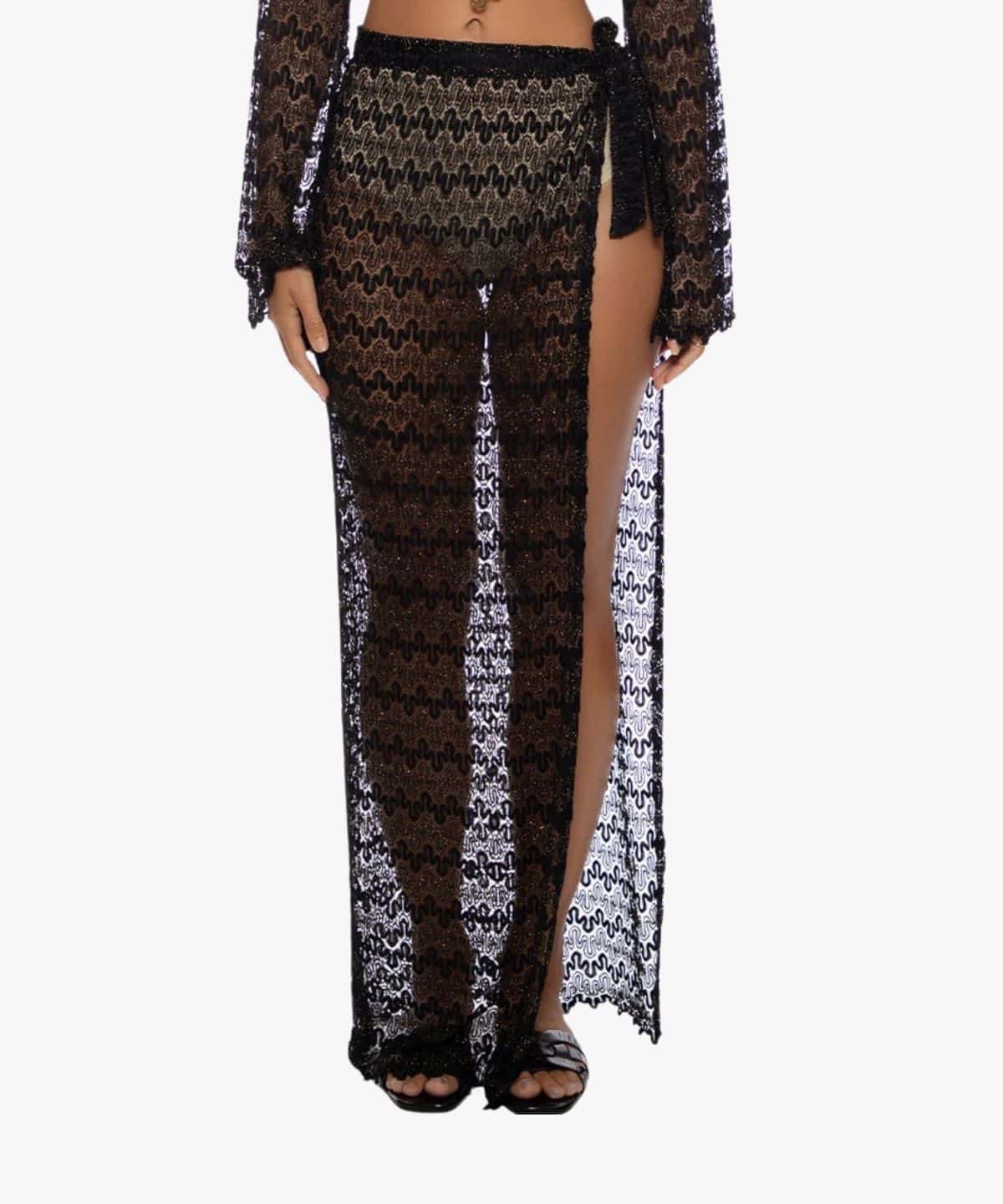 Midnight Currents Long Wrap Skirt