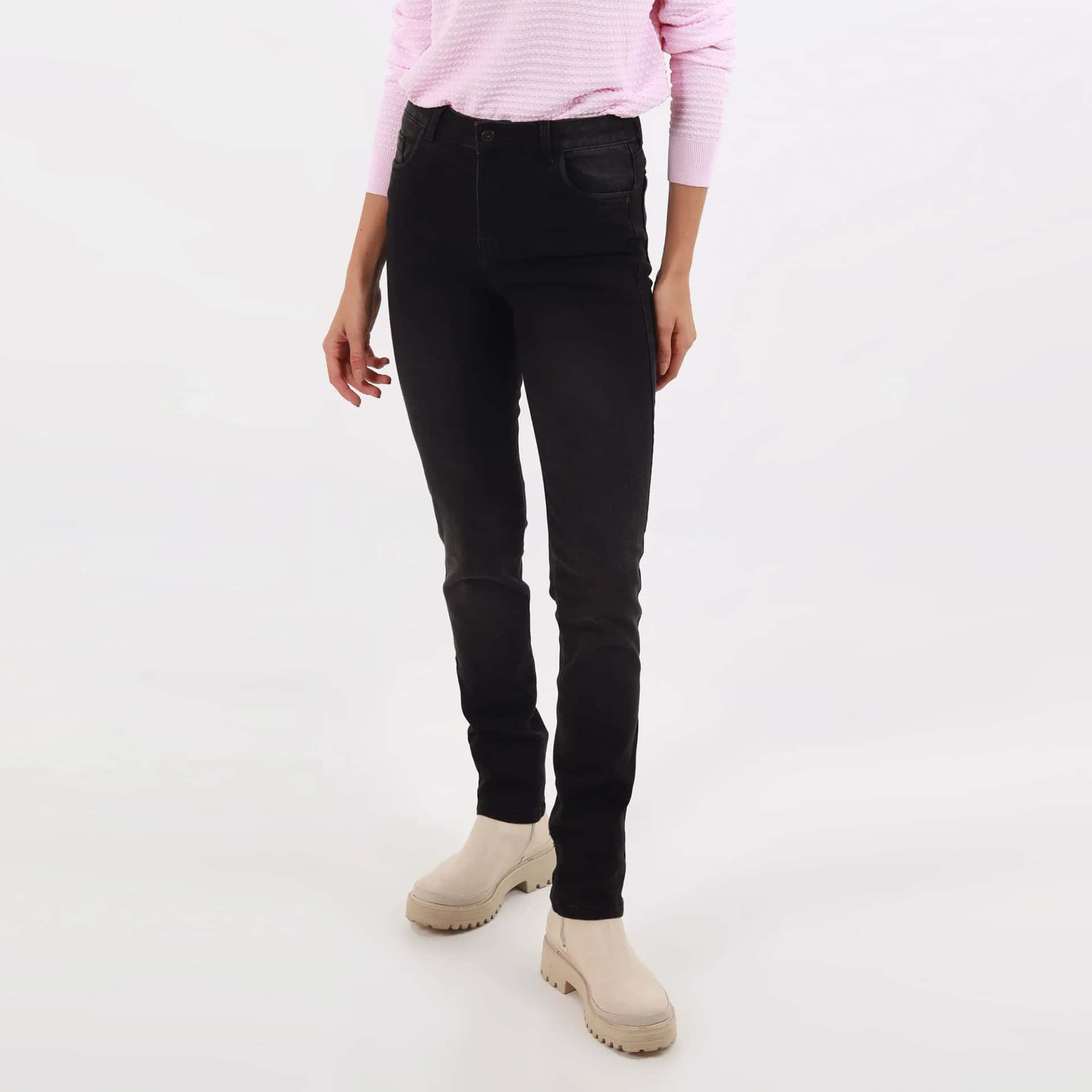Jean Diva Tiro Medio Bota Recta