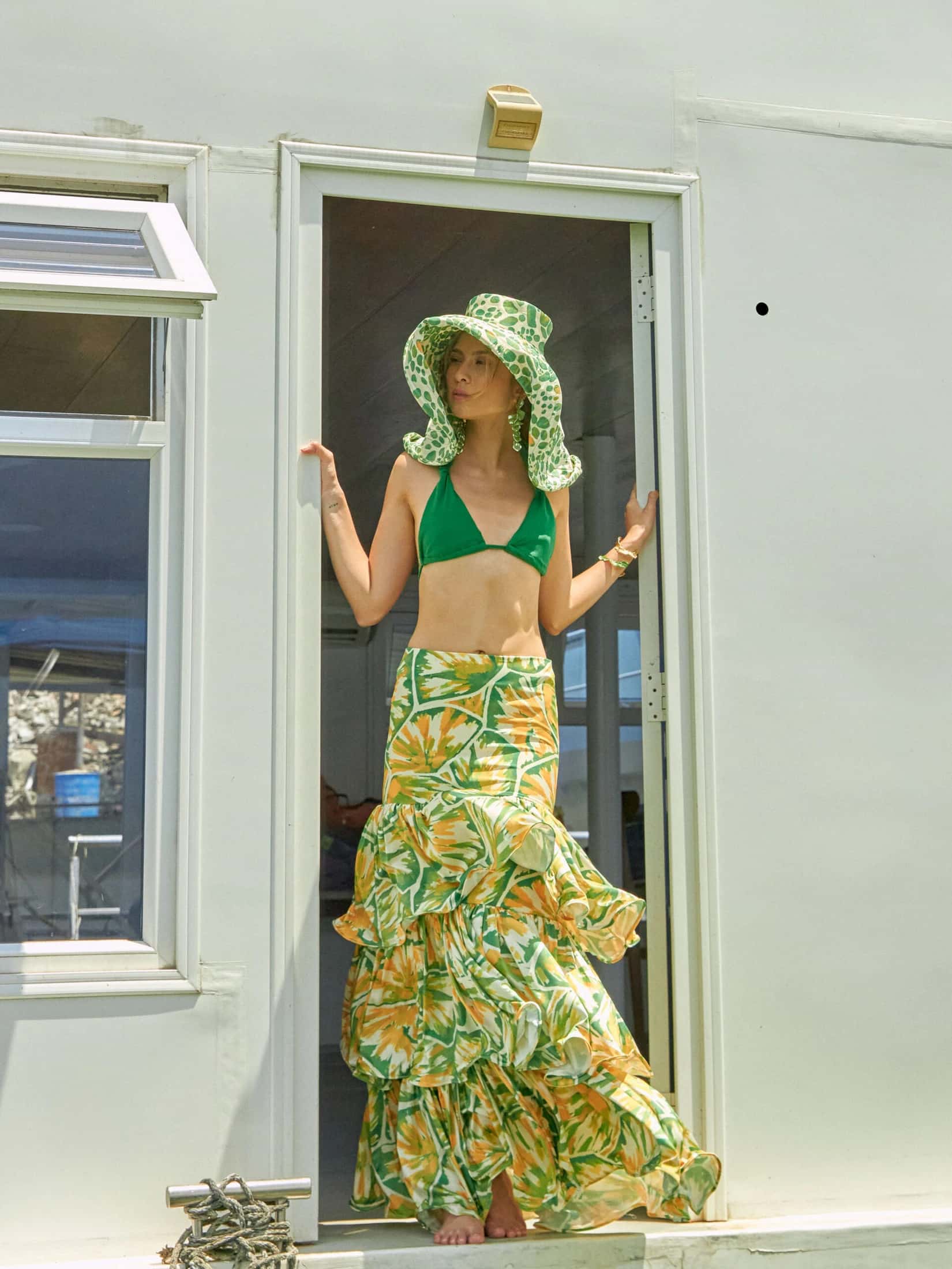 Falda Poema Estampada Verde Estampado - miniatura 2