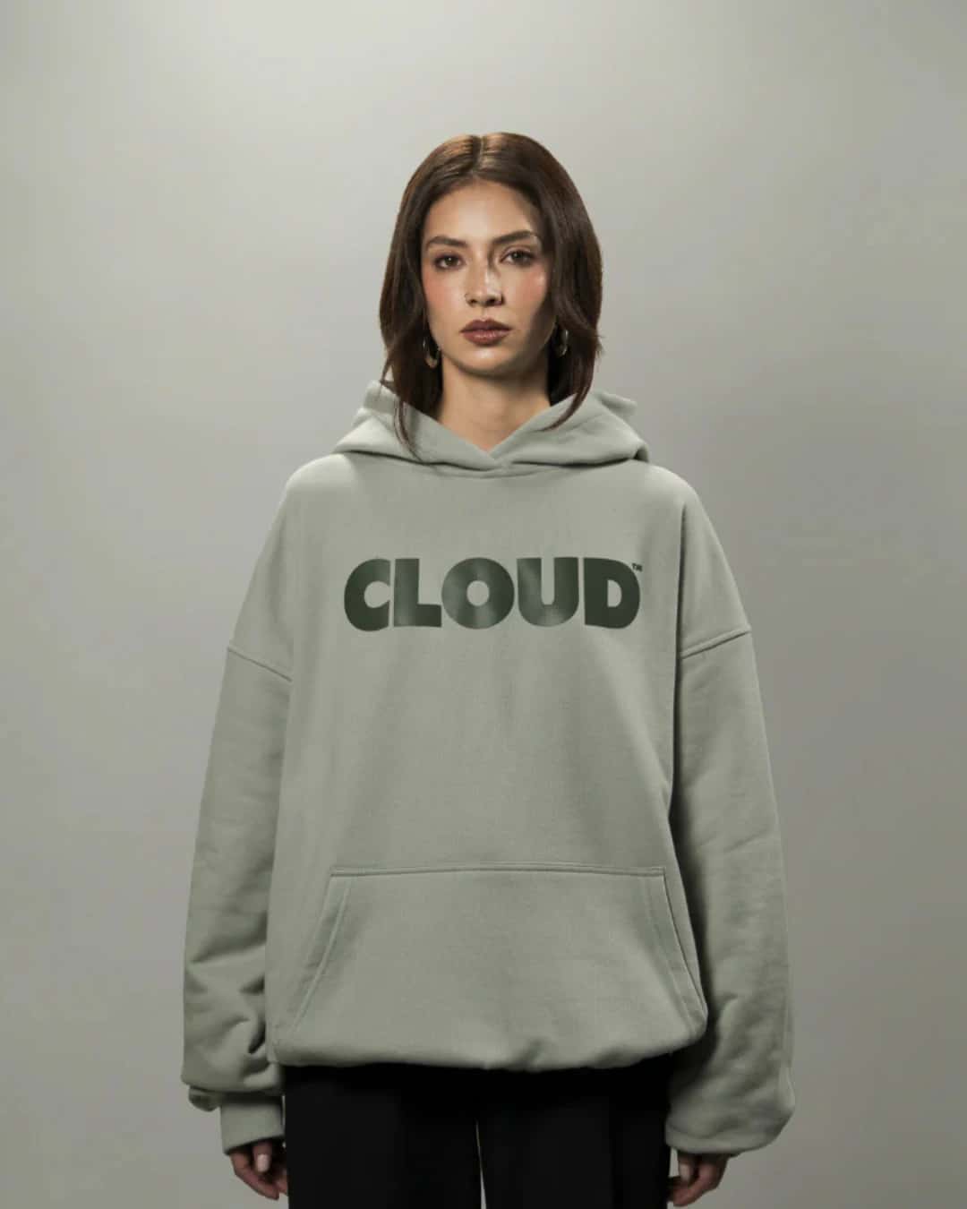 HOODIE BLOCK VERDE SOBRE VERDE BOXY FIT - miniatura 3