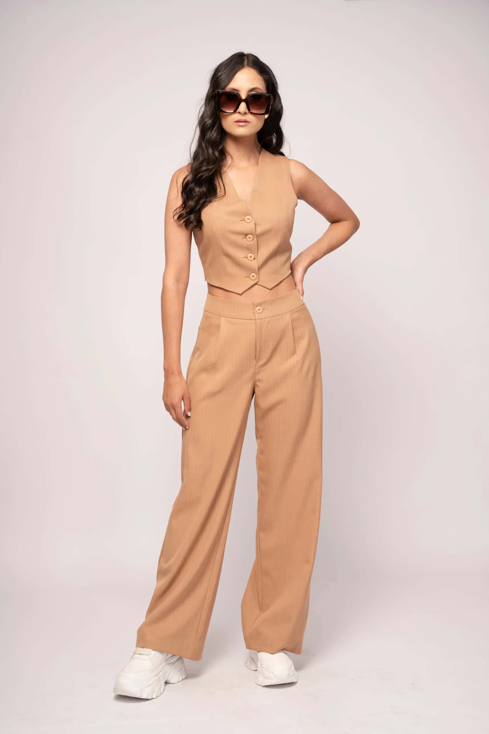 Pantalón Daniela Raya Diplomática Tabaco
