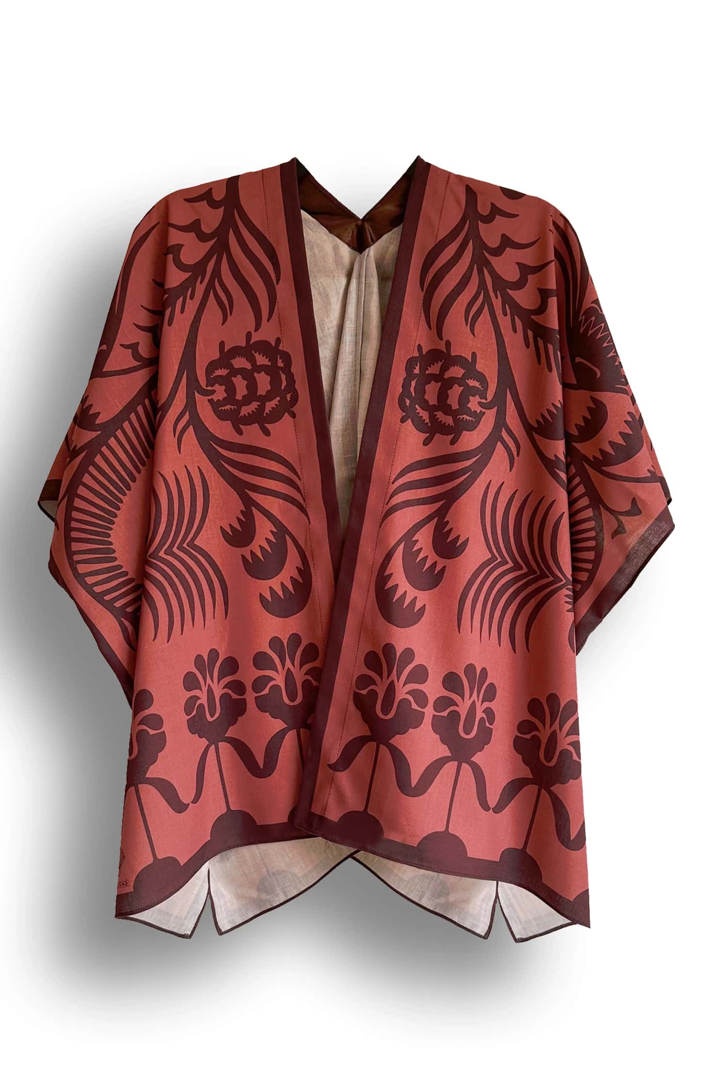 Kimono Corto Agave Terracota, Lino - miniatura 2