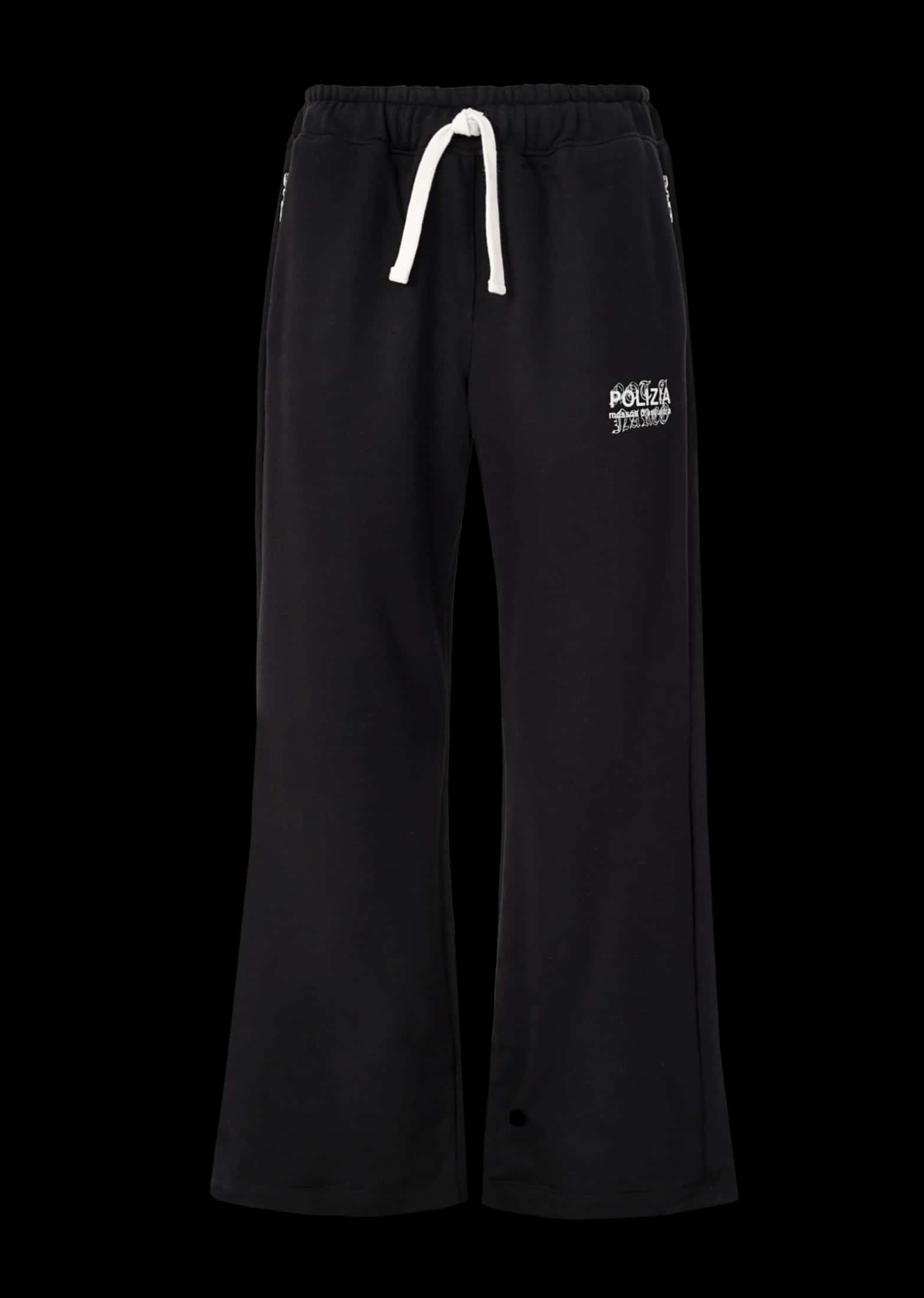 POLIZIA BLACK FLARED SWEATPANTS