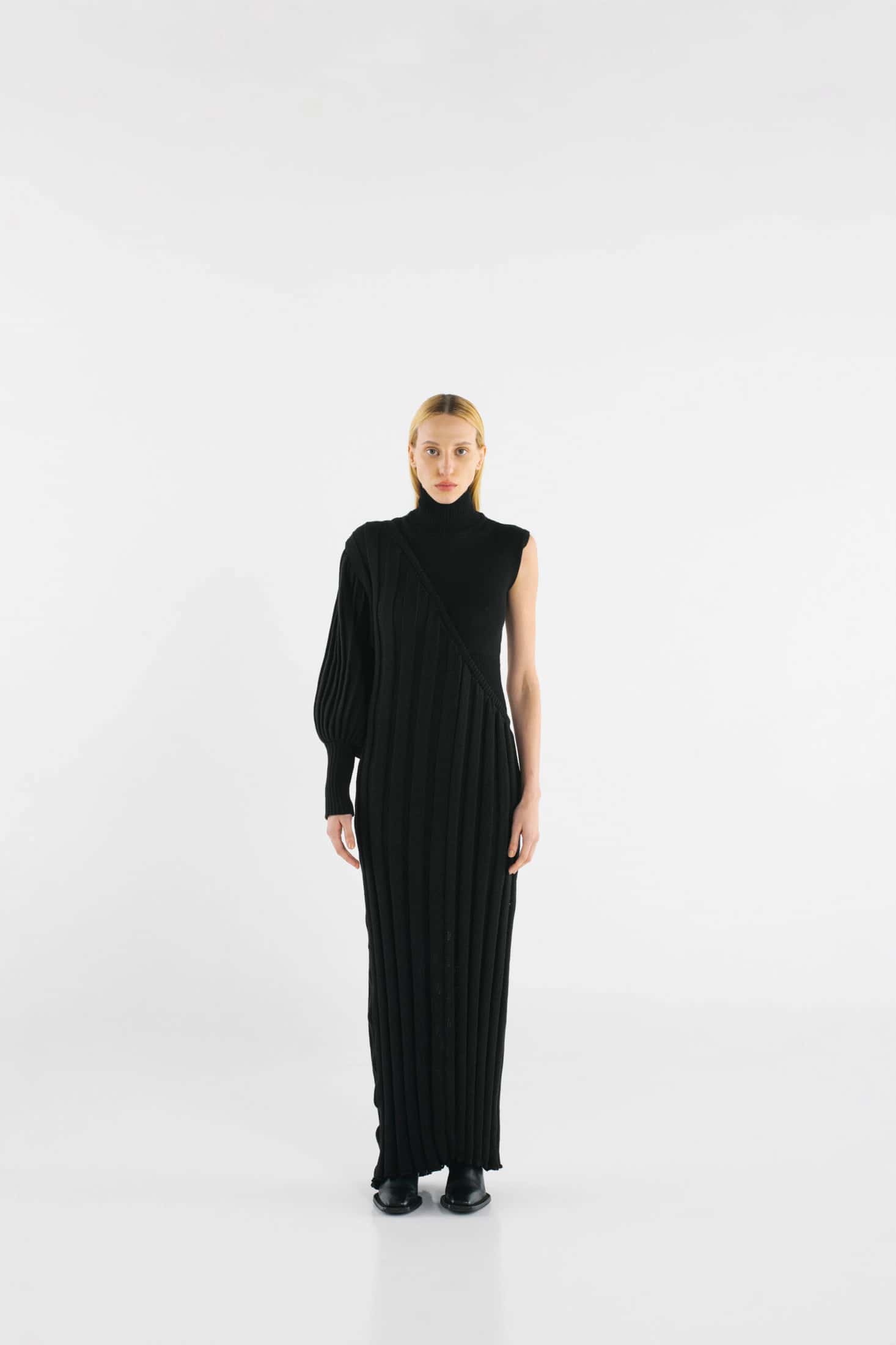 MINI DRESS (INNER PART OF ONE SLEEVE RIBBED DRESS)