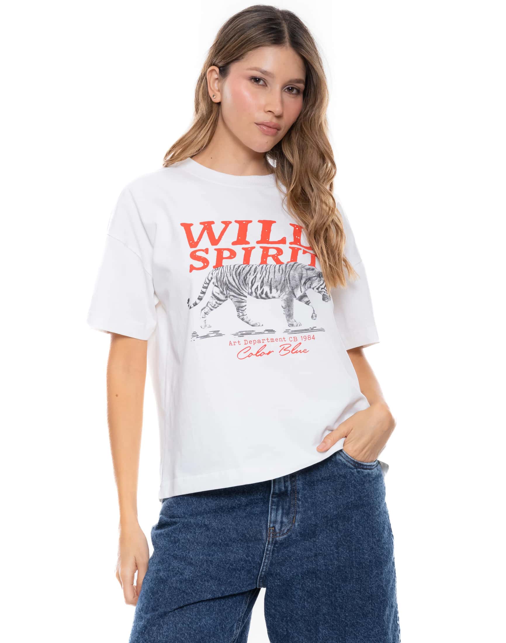Camiseta Manga Corta Estampado Wild Spirit