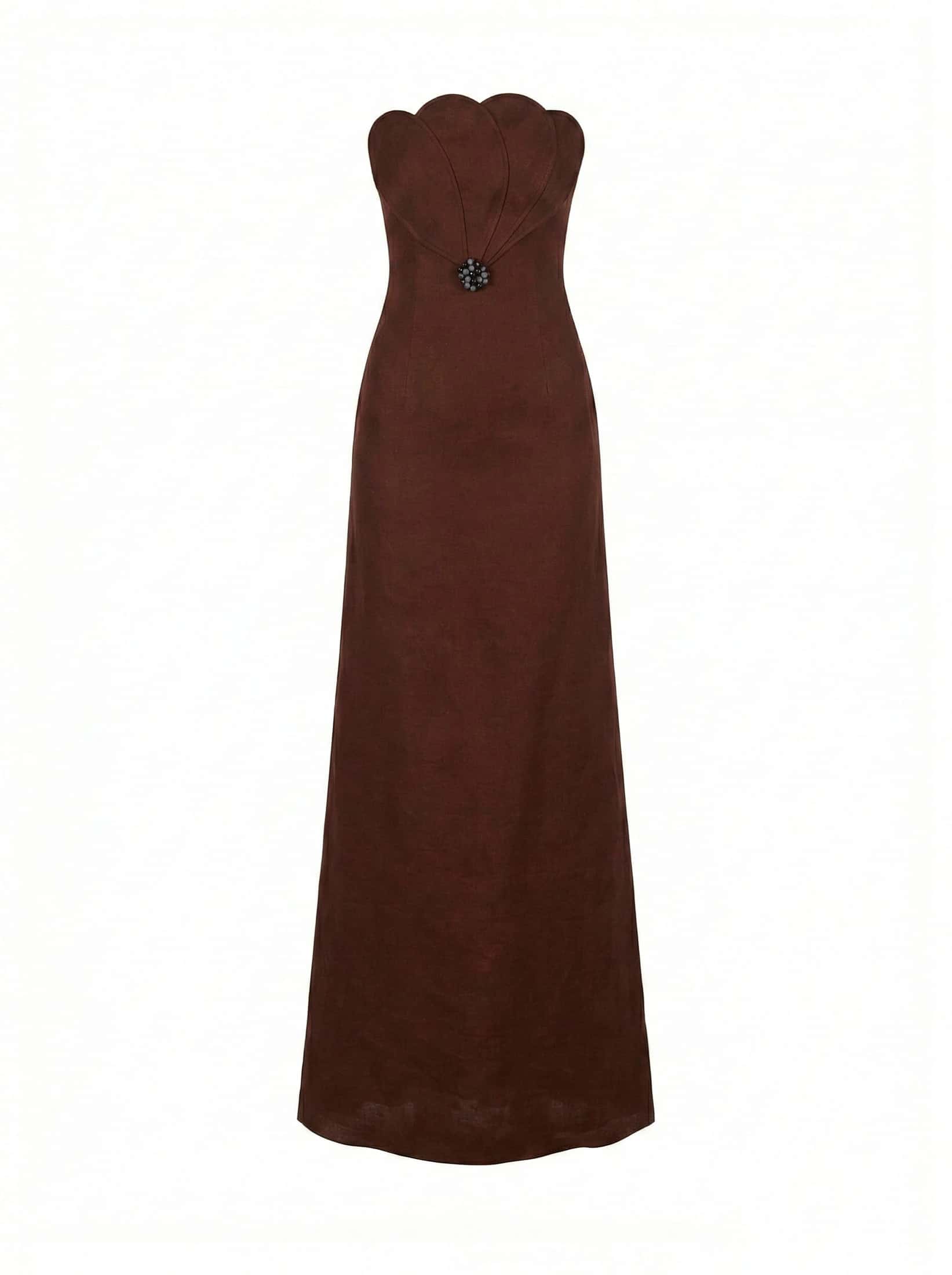 BIANCA DRESS UMBER BROWN