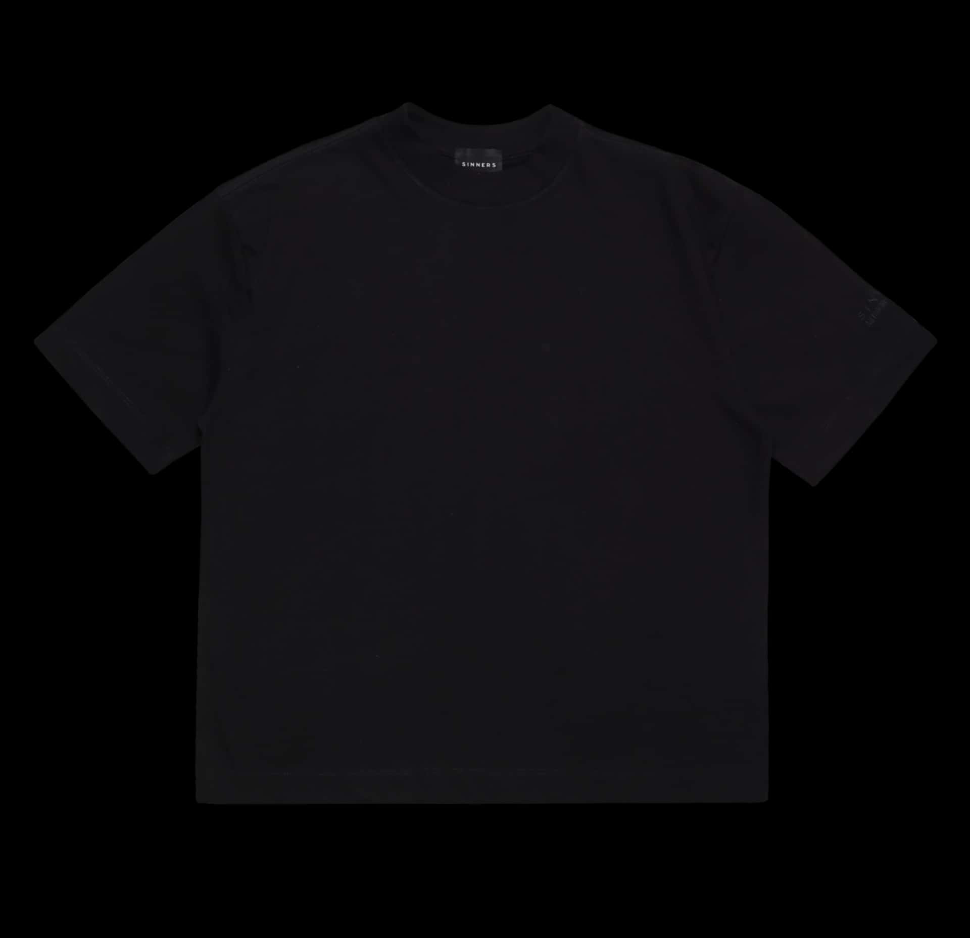 RHINESTONE LOGO BLACK T-SHIRT