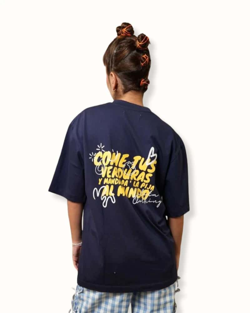 Camiseta "come tus verduras" - Azul Navy
