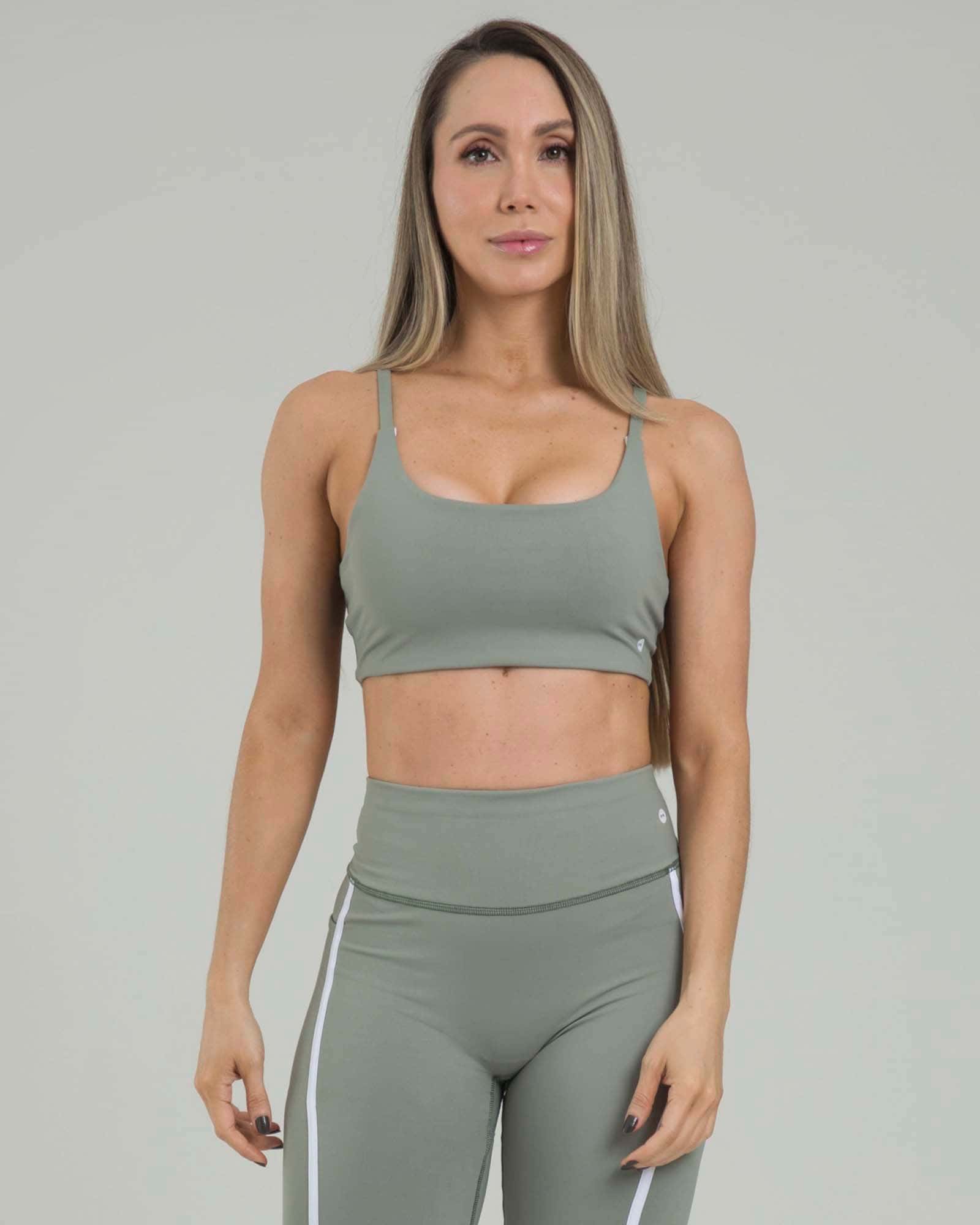 Top sisa sculpt line verde arcilla lumen FIBER