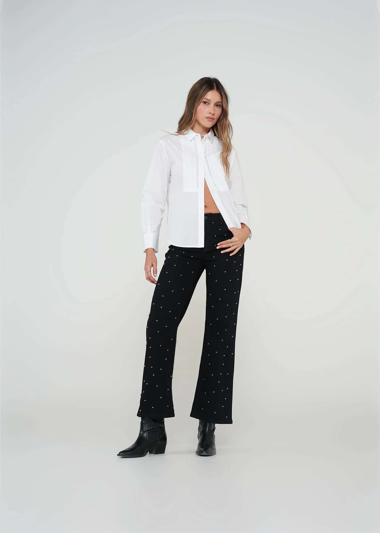 Camisa clásica con pliegues