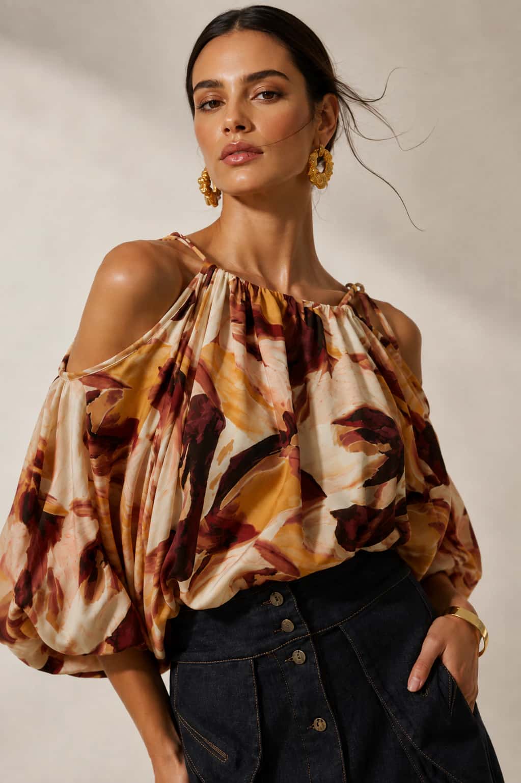 Blusa Bingo tonos tierra estampado - miniatura 4