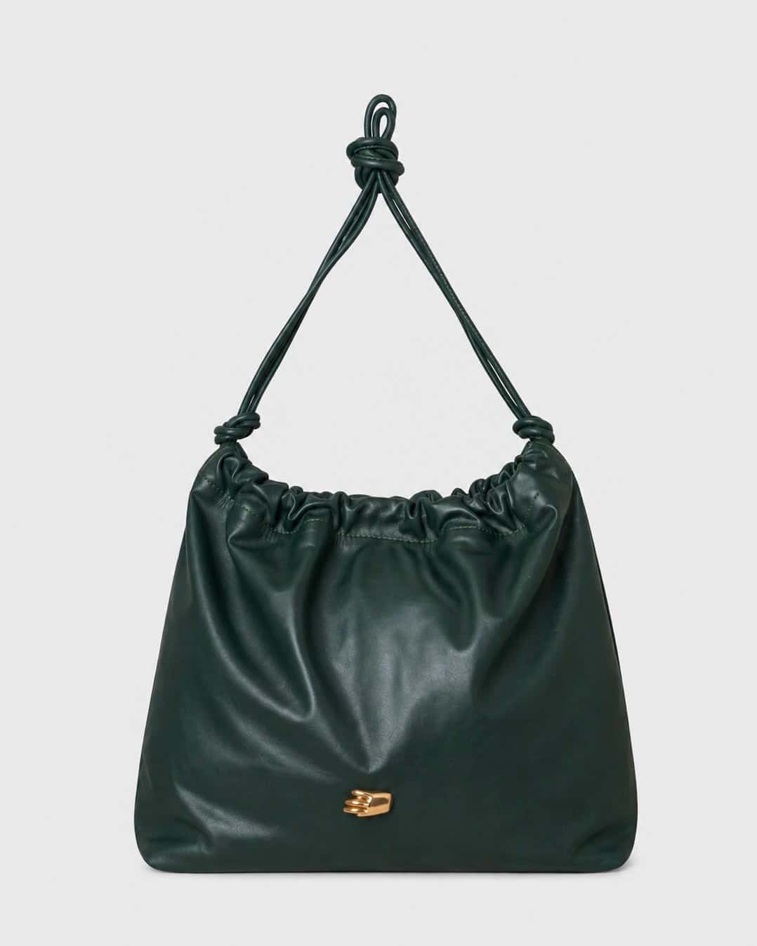 Le Sac G Bottle Green Leather Bag