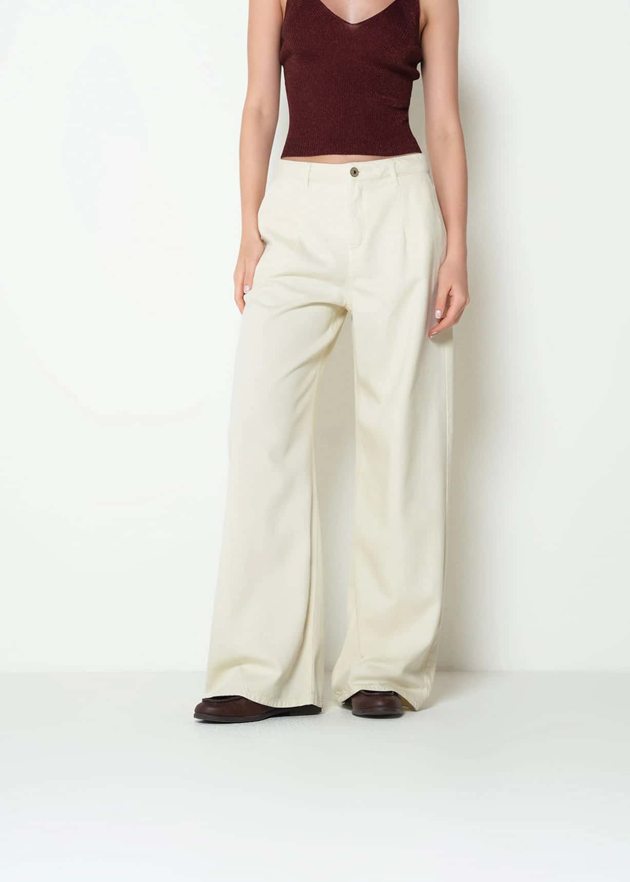 Jean Wide Leg Long Tiro Medio