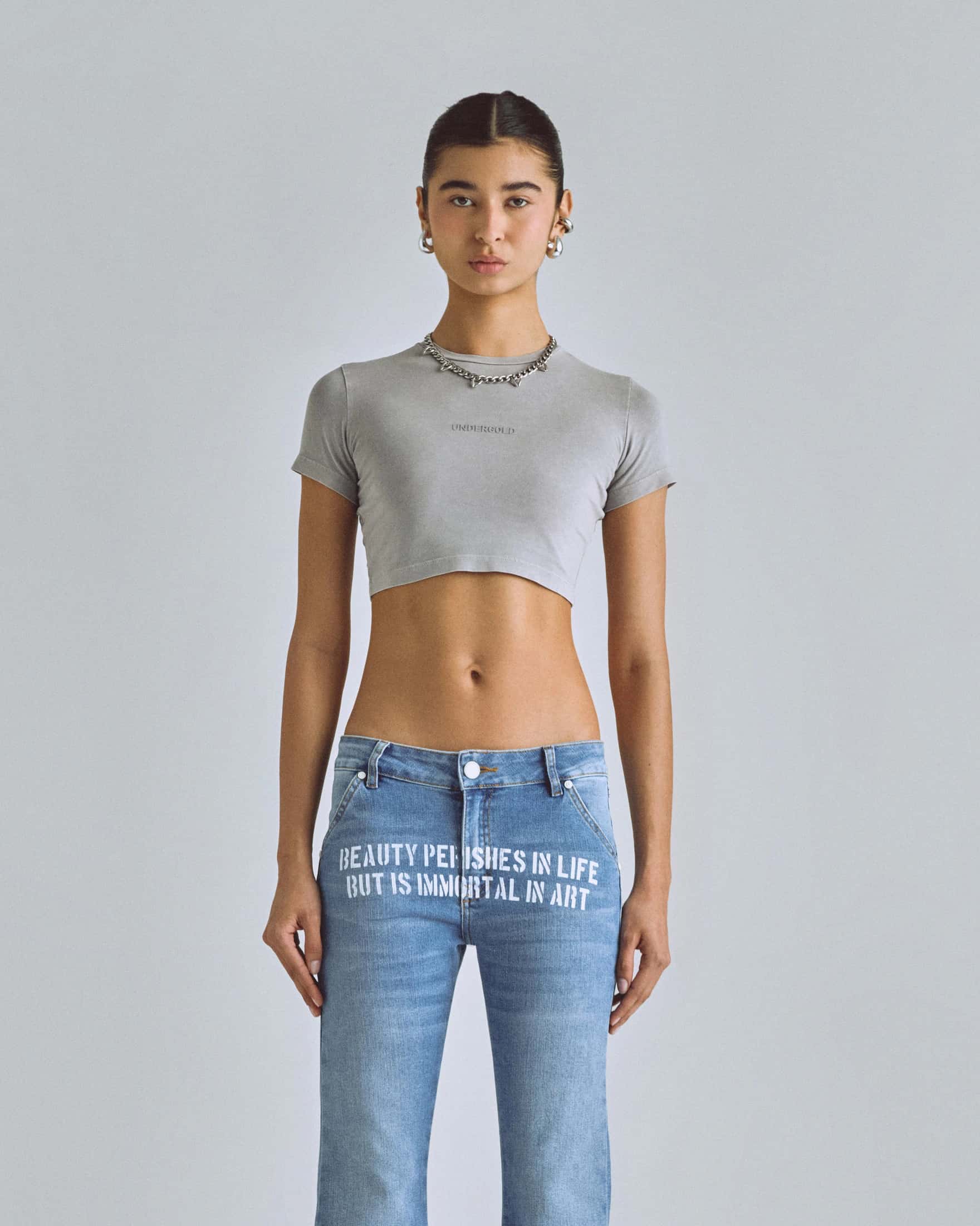 Basics Baby Tee Washed Gray - miniatura 4