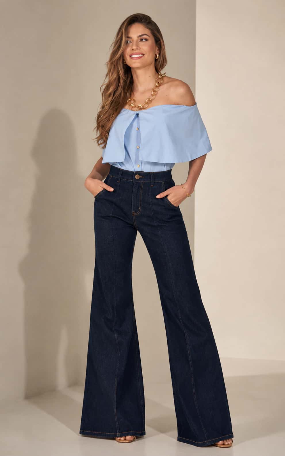 Blusa Turin Celeste - miniatura 2