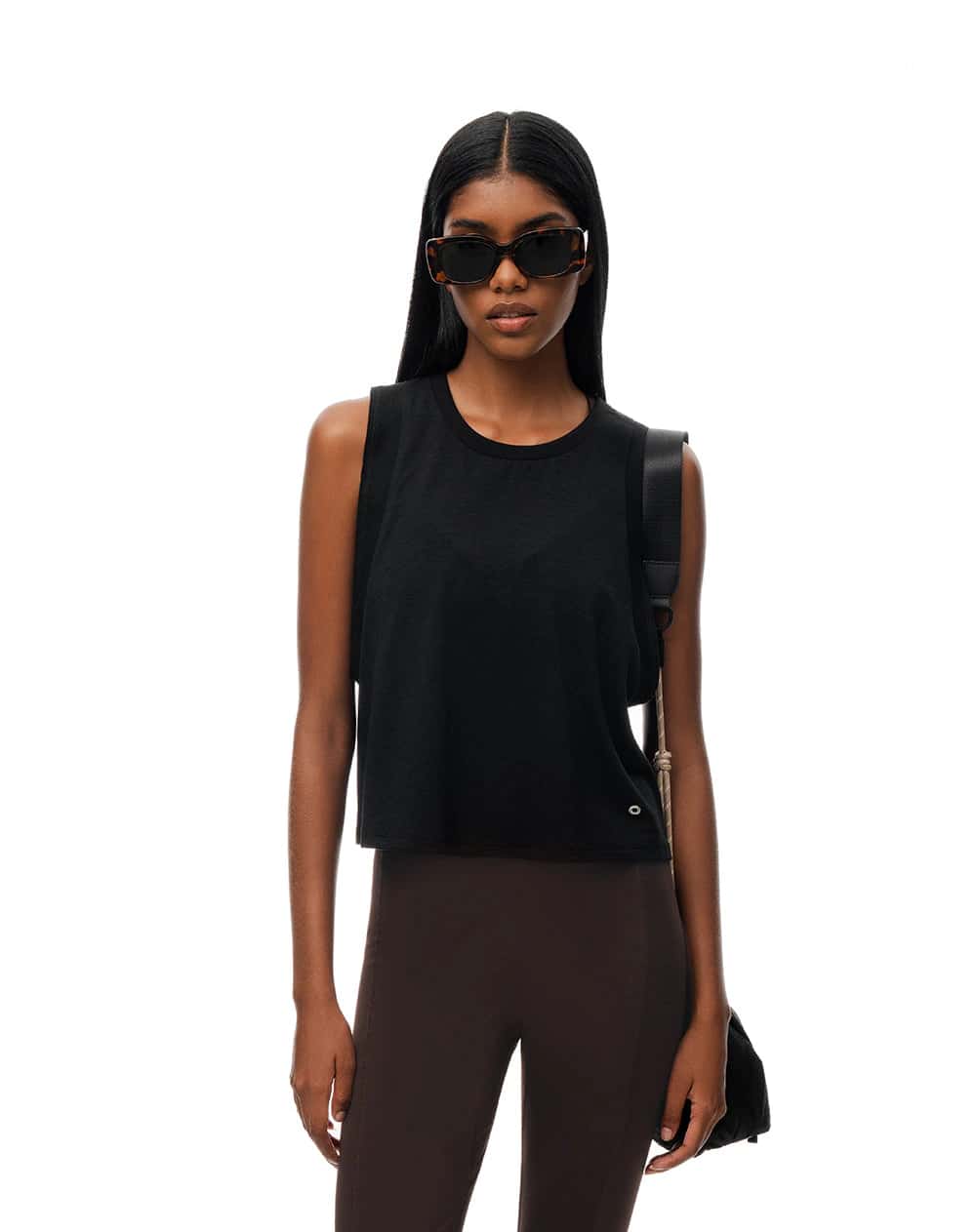 Camiseta esqueleto deportiva negra mujer