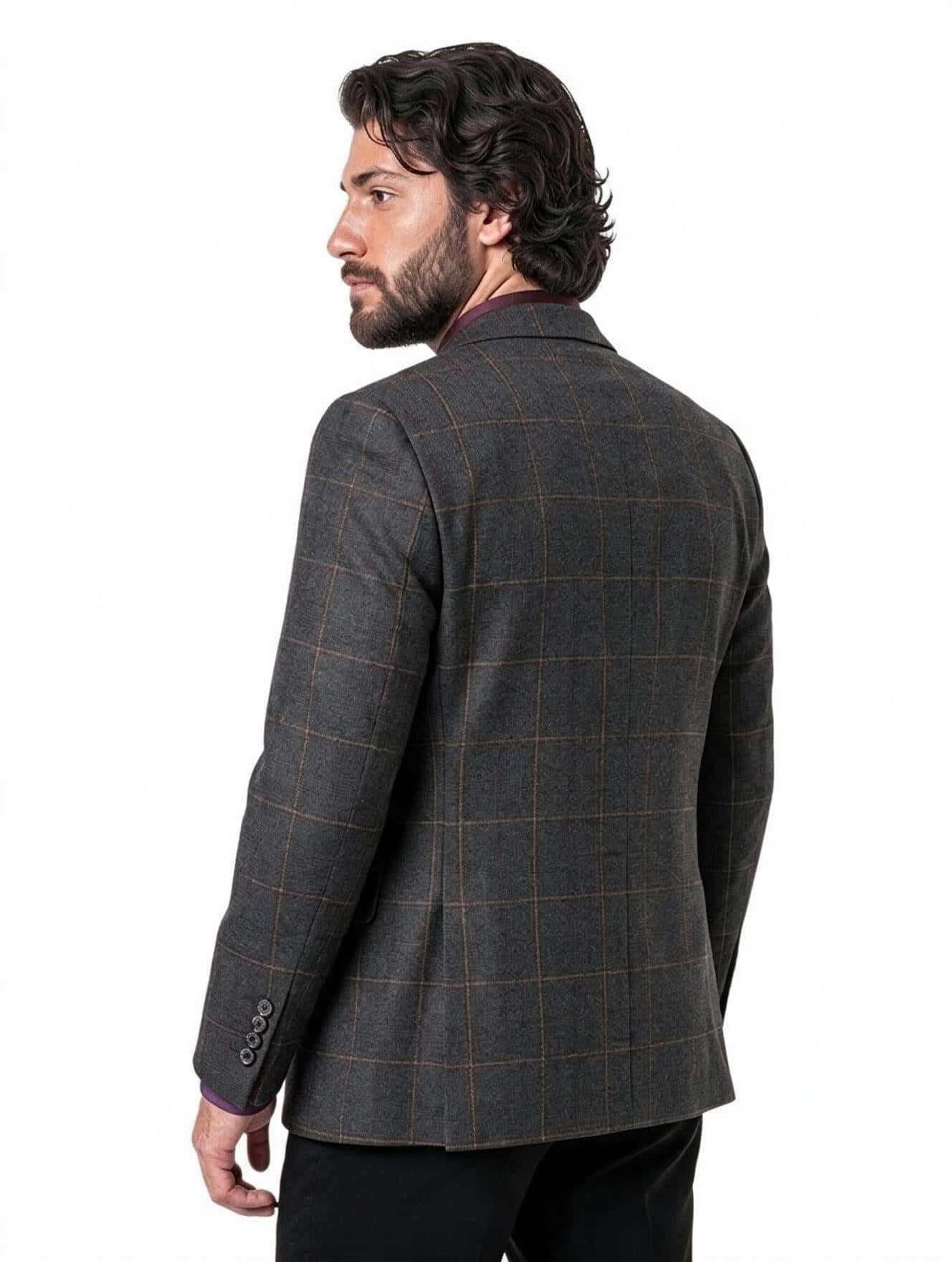 Blazer negro a cuadros - miniatura 3
