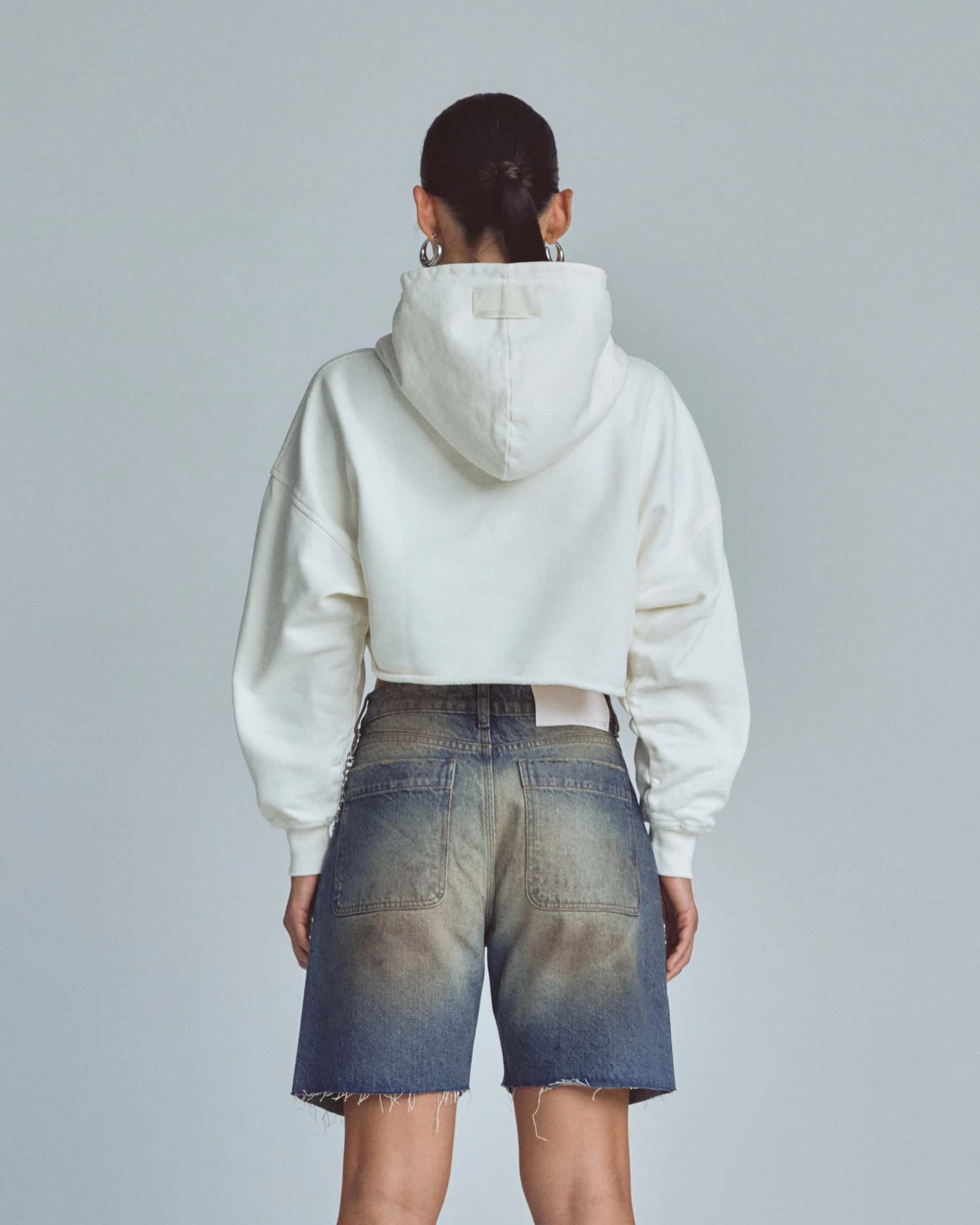 W Stardust Symbol Cropped Hoodie White - miniatura 7
