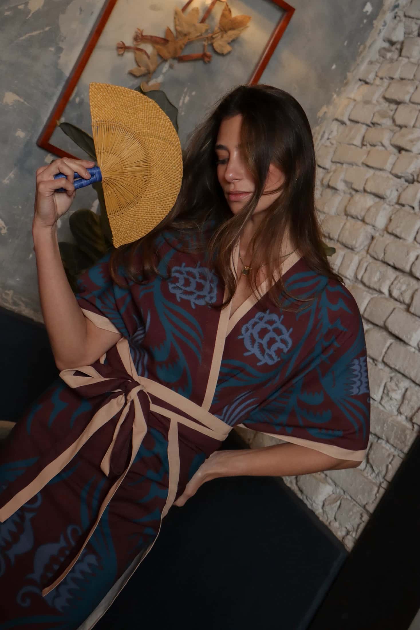 Kimono Corto Agave Vinotinto, Lino - miniatura 1