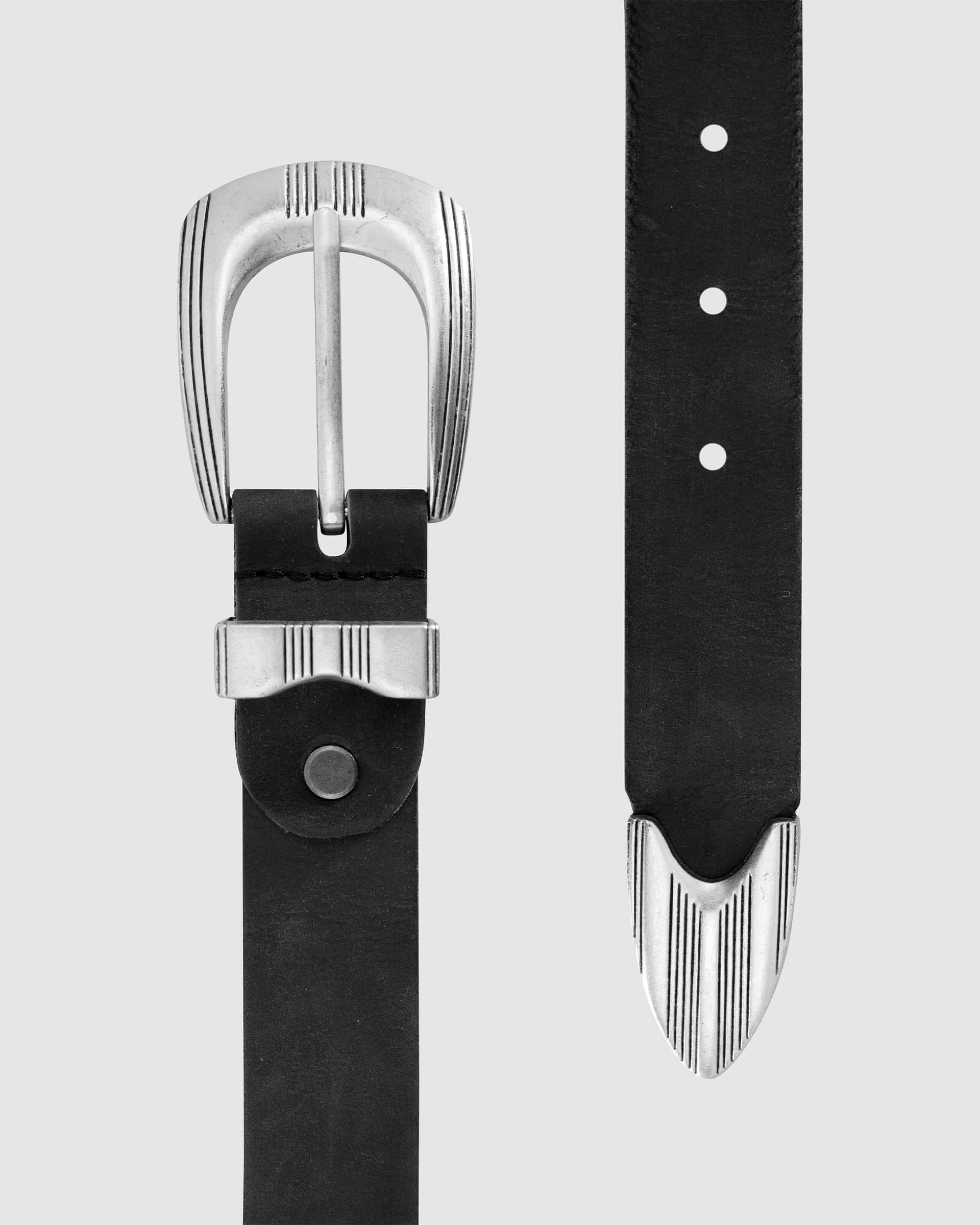 Cinturón Western en Cuero - Negro