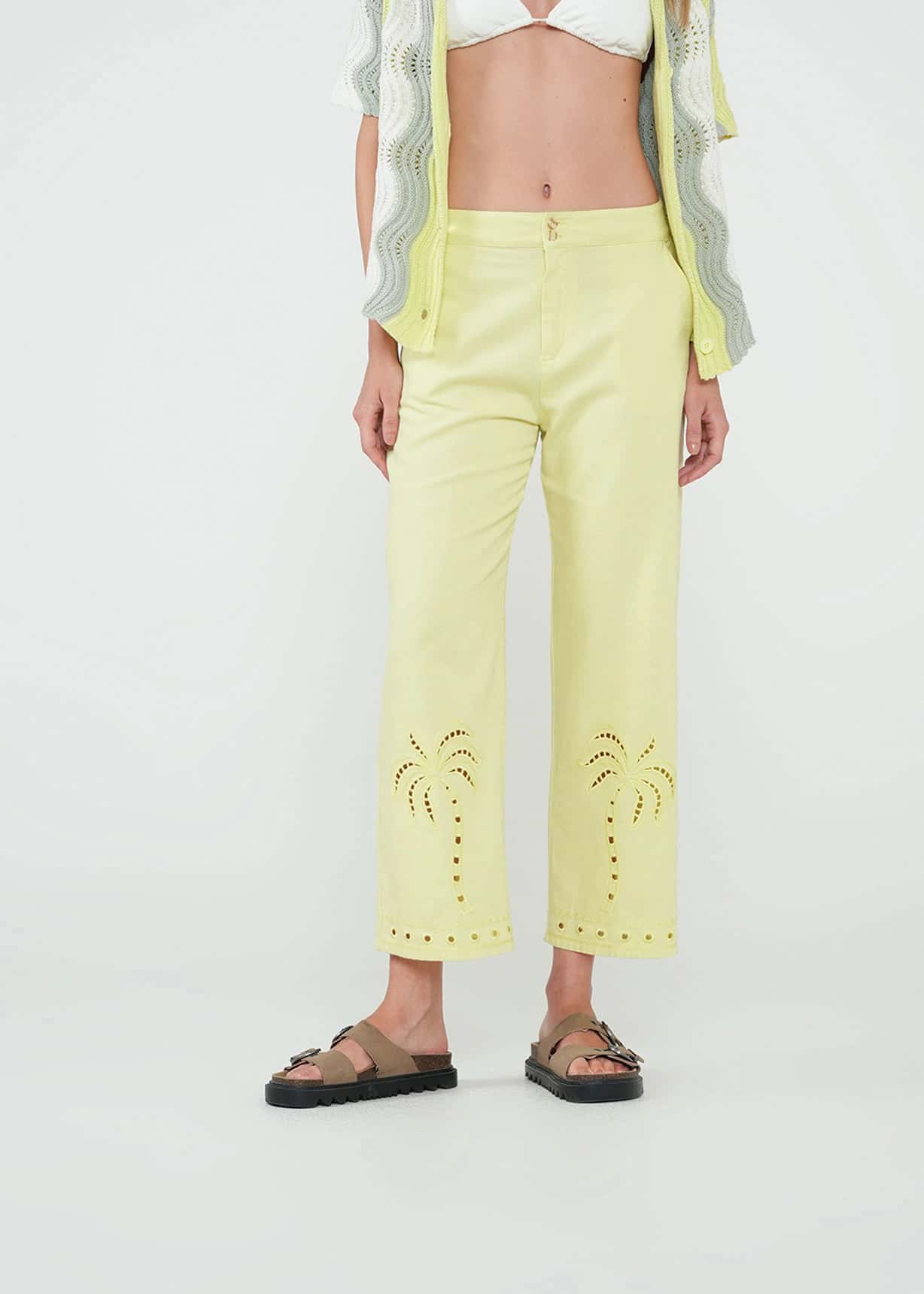 Pantalón Straight con palmeras