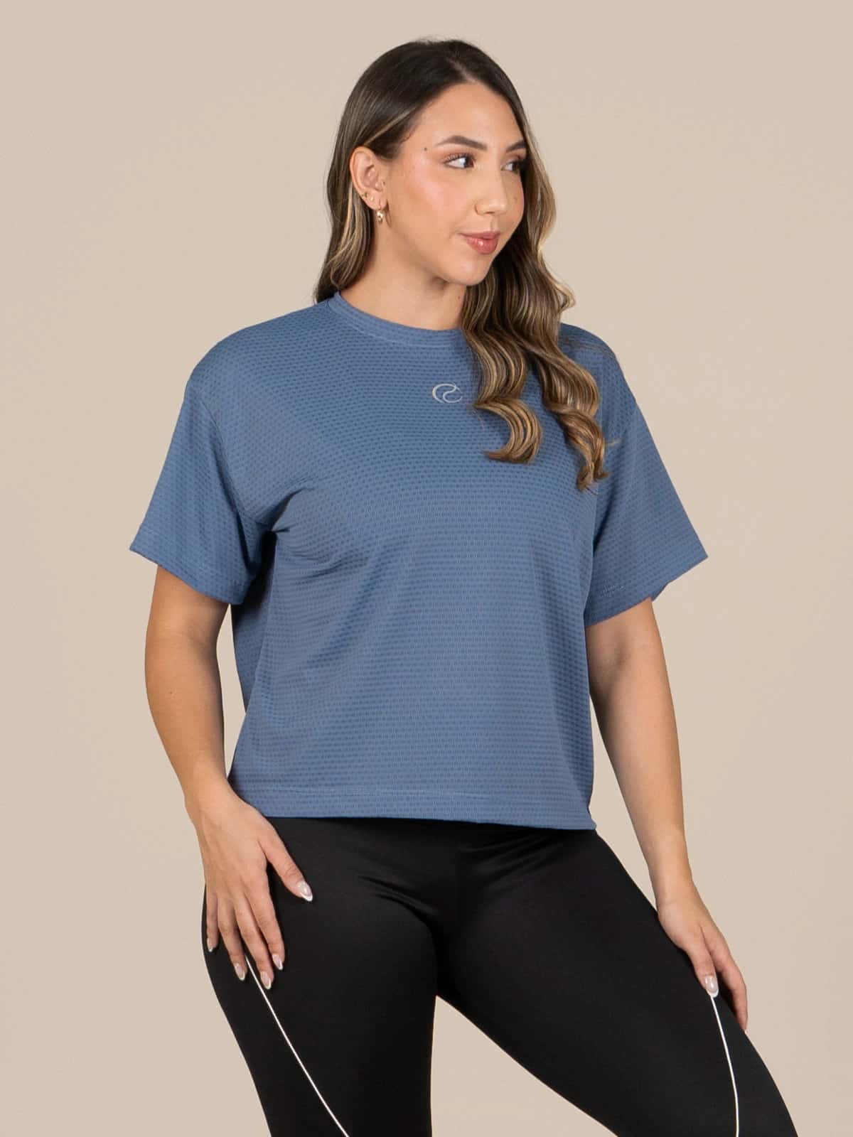 Tulum camiseta panal azul medio